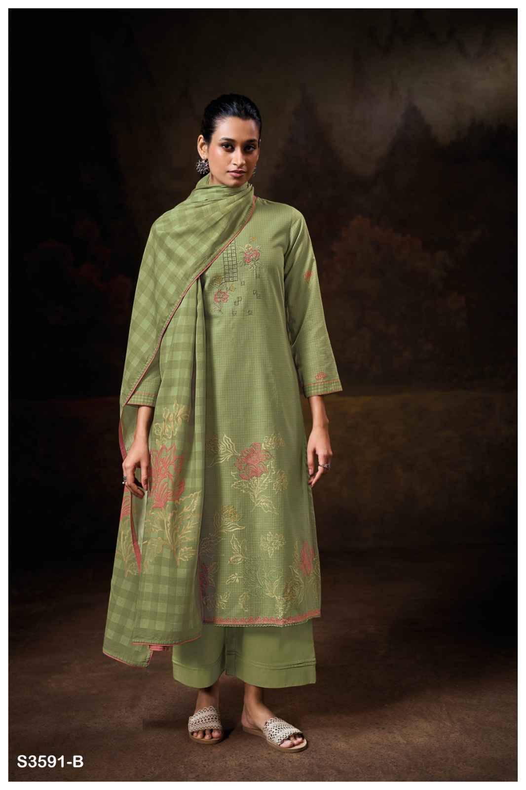 Ketki-3591 By Ganga Fashion 3591-A To 3591-D Series Beautiful Festive Suits Colorful Stylish Fancy Casual Wear & Ethnic Wear Pure Cotton Dresses At Wholesale Price