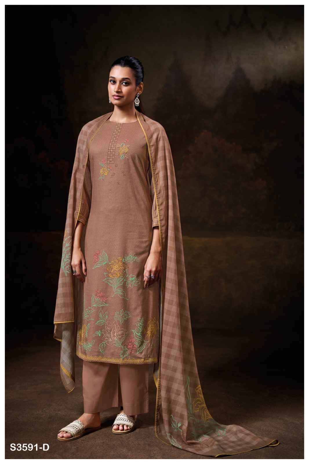 Ketki-3591 By Ganga Fashion 3591-A To 3591-D Series Beautiful Festive Suits Colorful Stylish Fancy Casual Wear & Ethnic Wear Pure Cotton Dresses At Wholesale Price