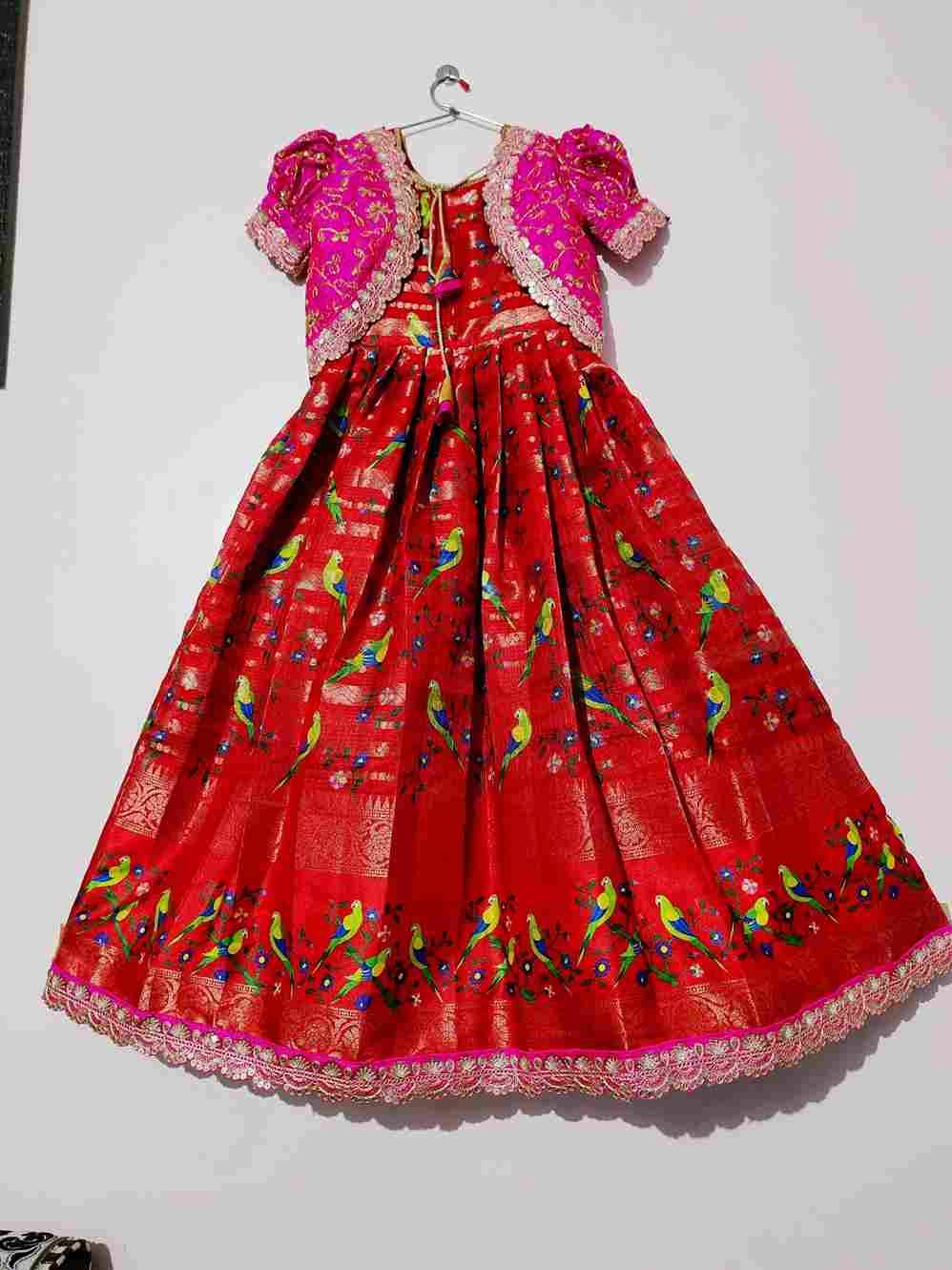 Pv-Kids-Gown Vol-7 By Fashid Wholesale 01 To 02 Series Designer Beautiful Collection Occasional Wear & Party Wear Kota Doriya Silk Gowns At Wholesale Price