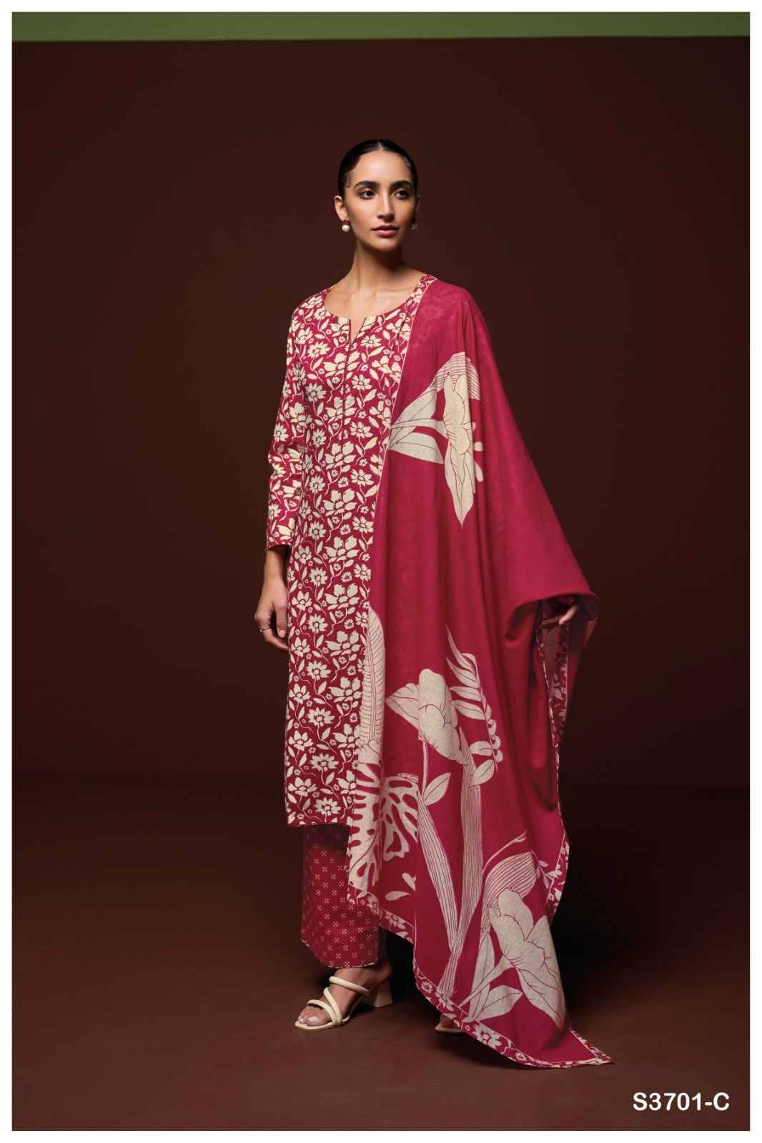 Jivika-3701 By Ganga Fashion 3701-A To 3701-D Series Beautiful Festive Suits Colorful Stylish Fancy Casual Wear & Ethnic Wear Pure Cotton Dresses At Wholesale Price