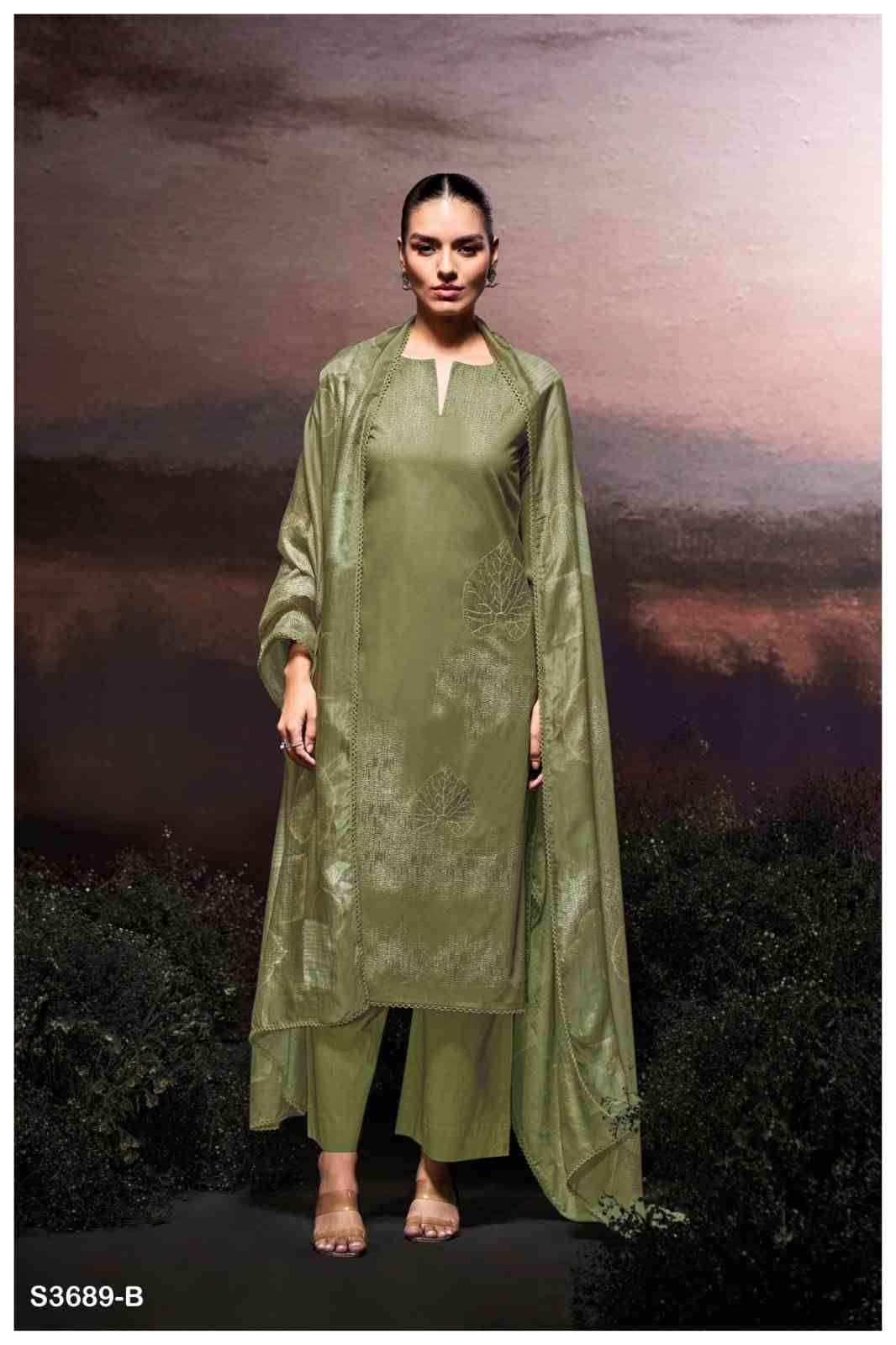 Hafija-3689 By Ganga Fashion 3689-A To 3689-D Series Beautiful Festive Suits Colorful Stylish Fancy Casual Wear & Ethnic Wear Pure Cotton Dresses At Wholesale Price