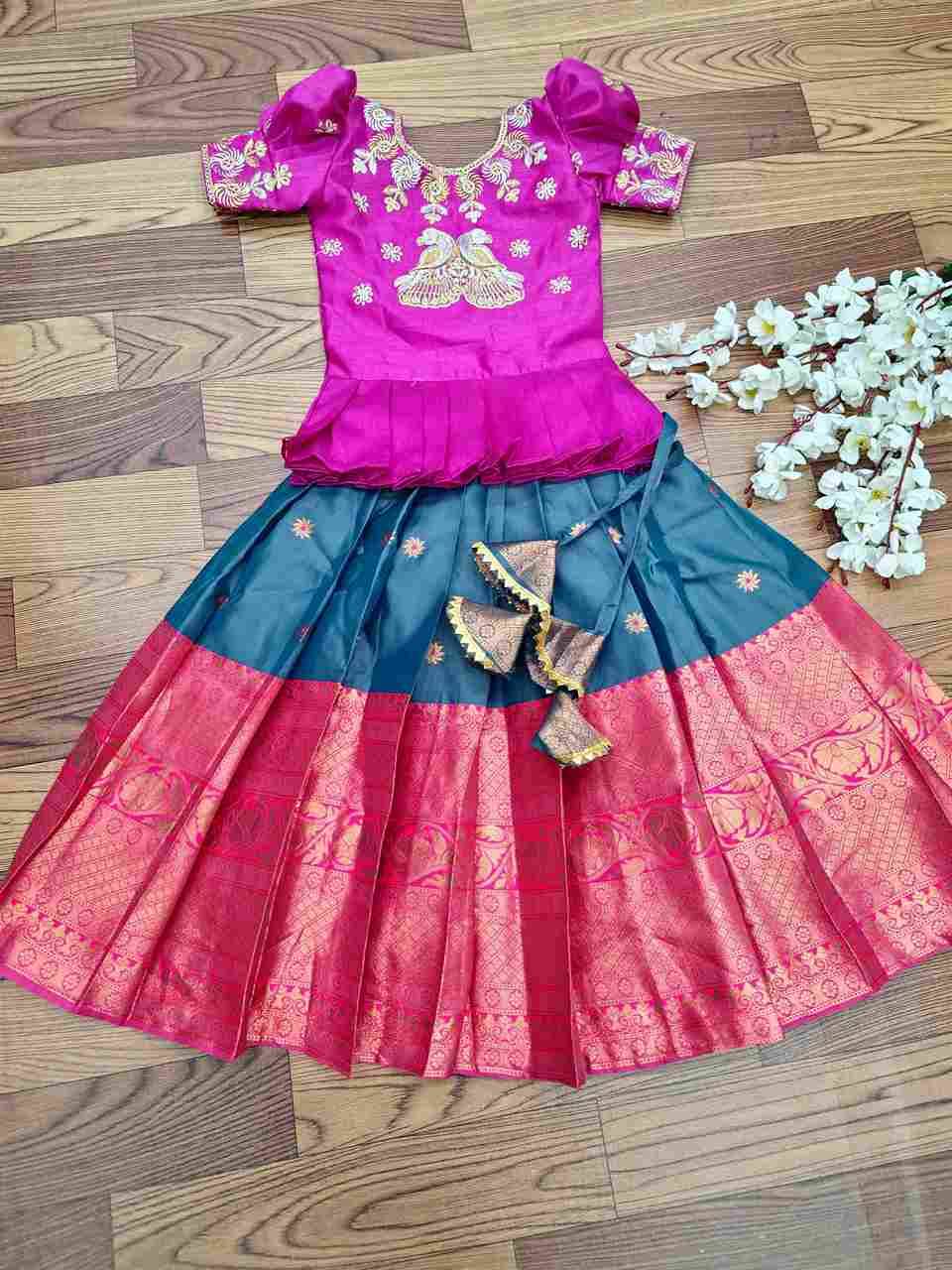 Pv-Kids Lehenga Vol-12 By Fashid Wholesale 01 To 02 Series Designer Beautiful Collection Occasional Wear & Party Wear Lichi Silk Lehengas At Wholesale Price
