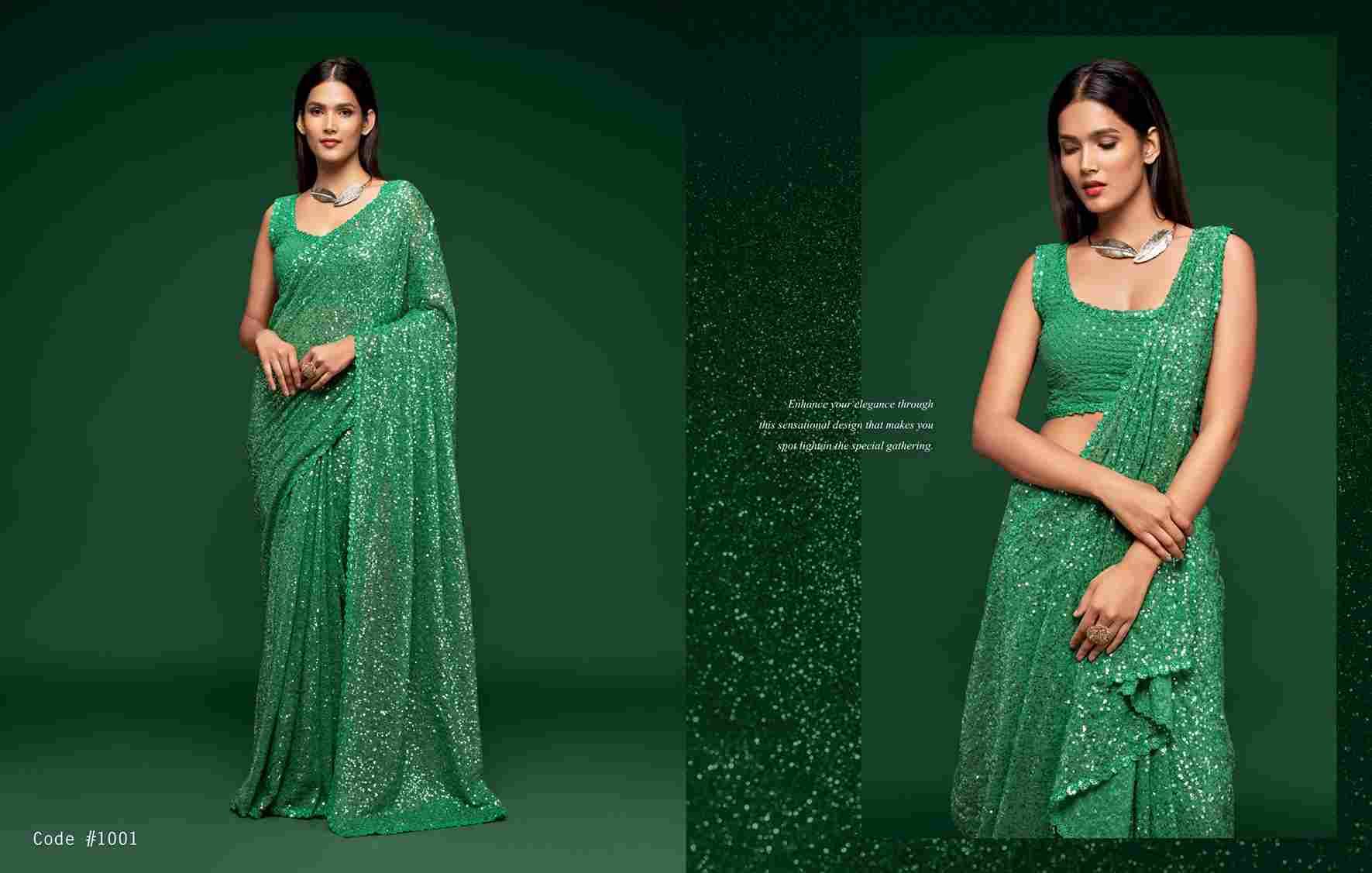 Starlit By Zeel Clothing 1001 To 1012 Series Indian Traditional Wear Collection Beautiful Stylish Fancy Colorful Party Wear & Occasional Wear Georgette Sarees At Wholesale Price