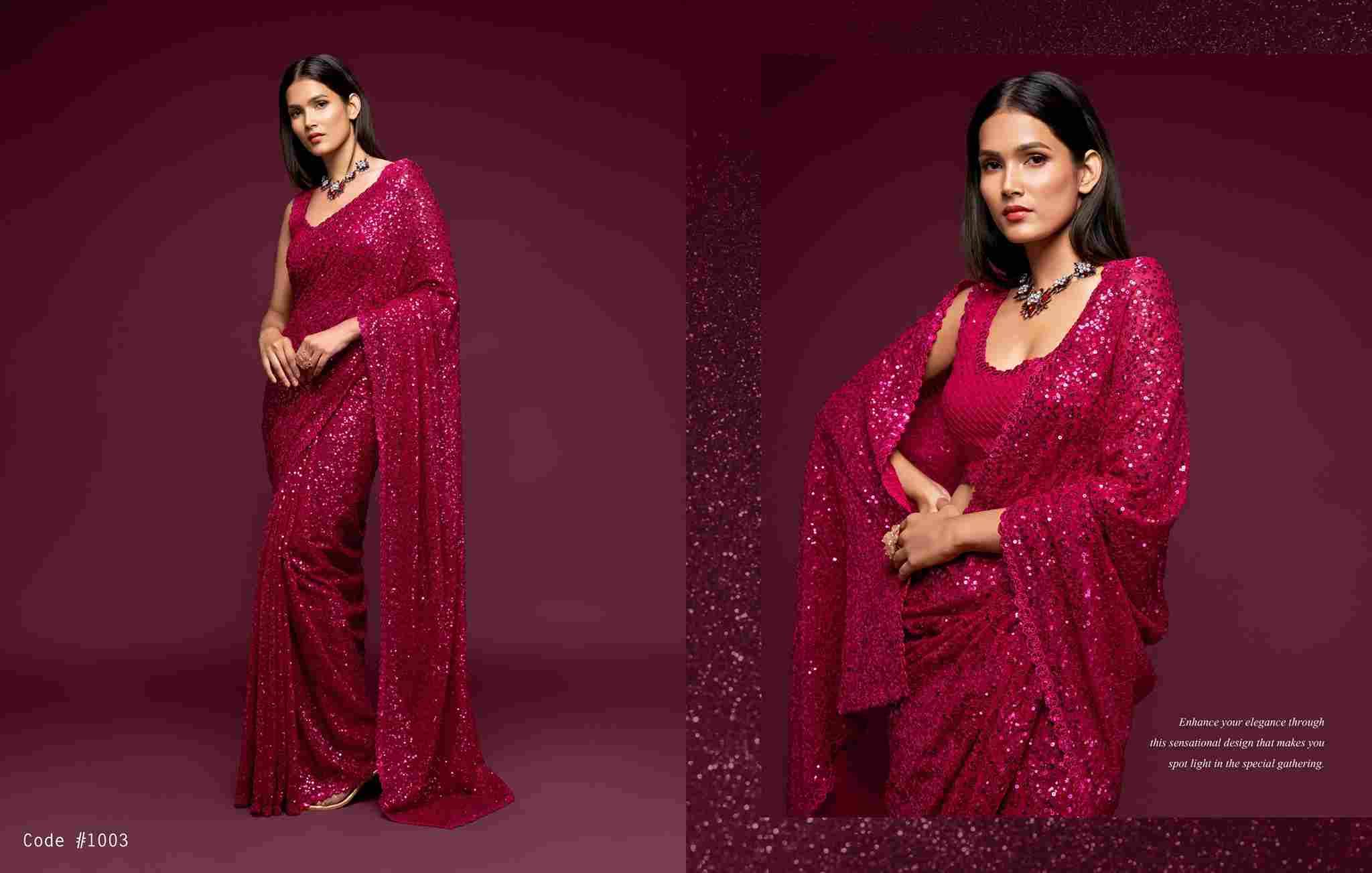 Starlit By Zeel Clothing 1001 To 1012 Series Indian Traditional Wear Collection Beautiful Stylish Fancy Colorful Party Wear & Occasional Wear Georgette Sarees At Wholesale Price
