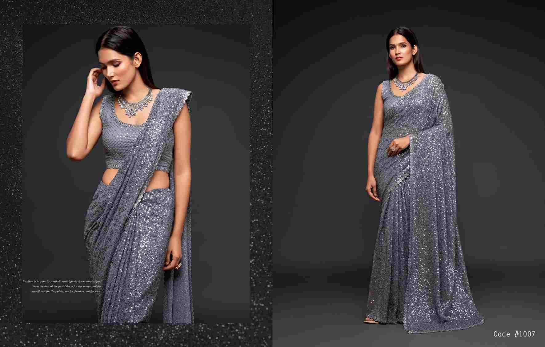 Starlit By Zeel Clothing 1001 To 1012 Series Indian Traditional Wear Collection Beautiful Stylish Fancy Colorful Party Wear & Occasional Wear Georgette Sarees At Wholesale Price