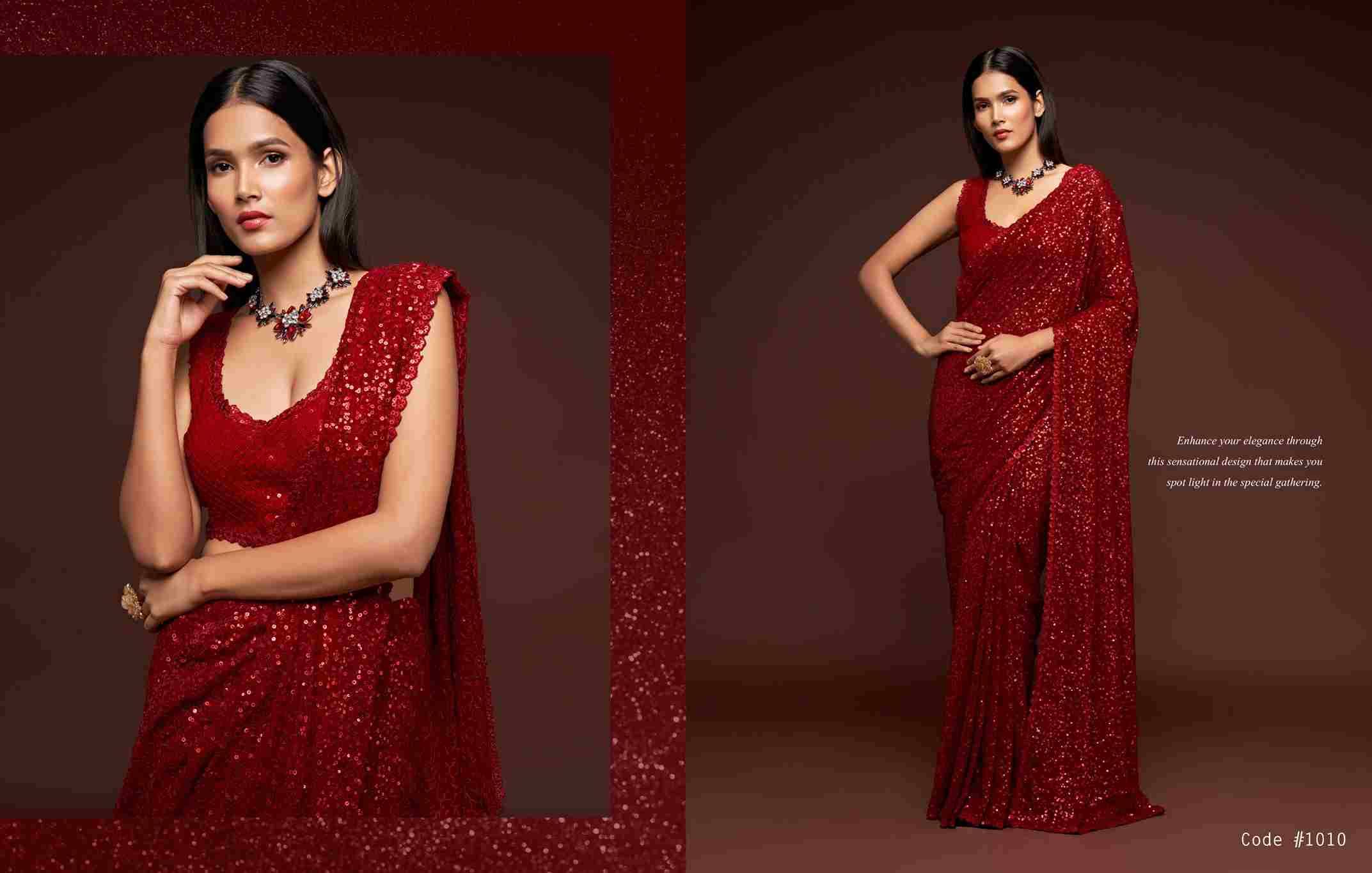 Starlit By Zeel Clothing 1001 To 1012 Series Indian Traditional Wear Collection Beautiful Stylish Fancy Colorful Party Wear & Occasional Wear Georgette Sarees At Wholesale Price