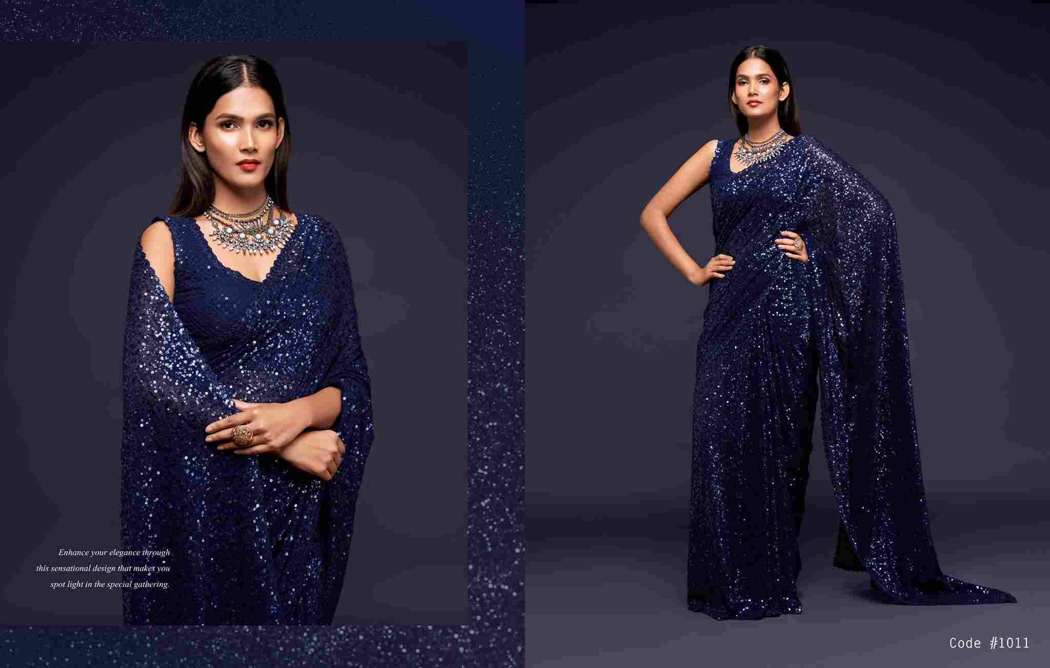 Starlit By Zeel Clothing 1001 To 1012 Series Indian Traditional Wear Collection Beautiful Stylish Fancy Colorful Party Wear & Occasional Wear Georgette Sarees At Wholesale Price