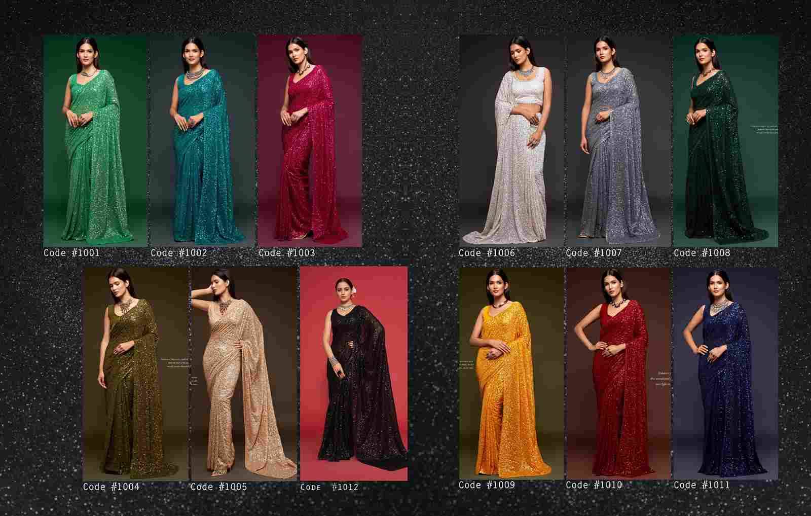 Starlit By Zeel Clothing 1001 To 1012 Series Indian Traditional Wear Collection Beautiful Stylish Fancy Colorful Party Wear & Occasional Wear Georgette Sarees At Wholesale Price