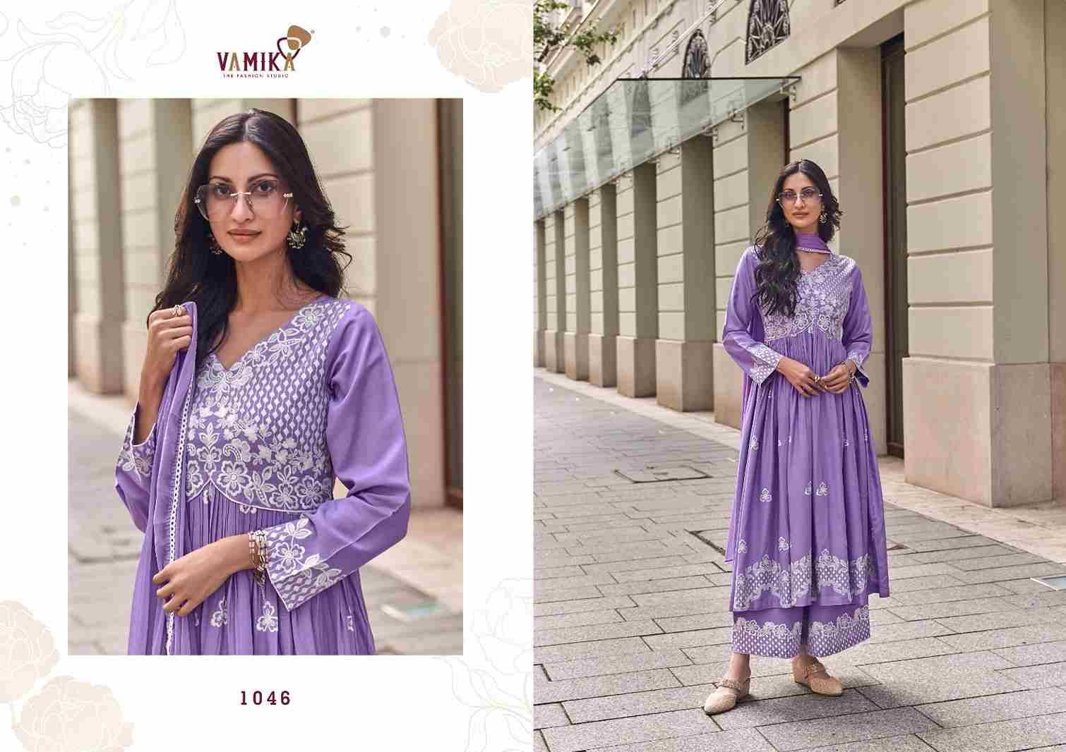 Lakhnavi Vol-8 By Vamika 1043 To 1048 Series Beautiful Stylish Sharara Suits Fancy Colorful Casual Wear & Ethnic Wear & Ready To Wear Pure Rayon Printed Dresses At Wholesale Price