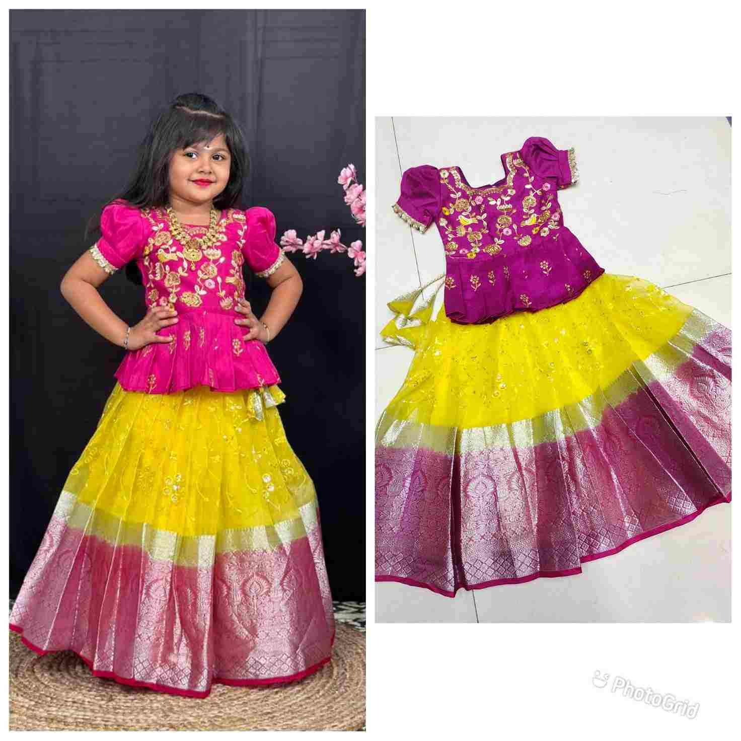 Pv-Kids Lehenga Vol-13 By Fashid Wholesale Designer Beautiful Collection Occasional Wear & Party Wear Pure Heavy Chinnon Silk Lehengas At Wholesale Price