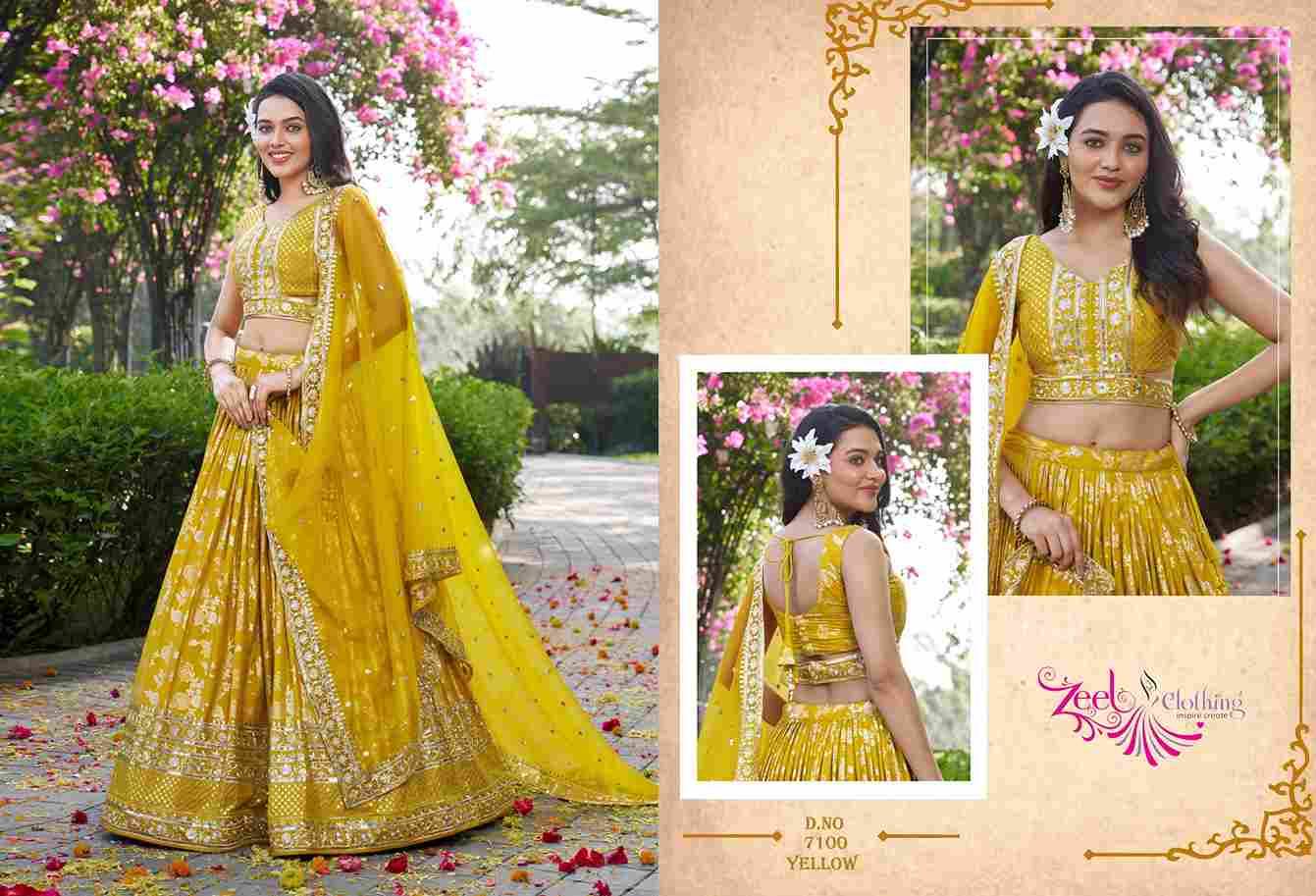 Amrapali By Zeel Clothing 7100-A To 7100-L Series Designer Beautiful Collection Occasional Wear & Party Wear Dola Silk Jacquard Lehengas At Wholesale Price