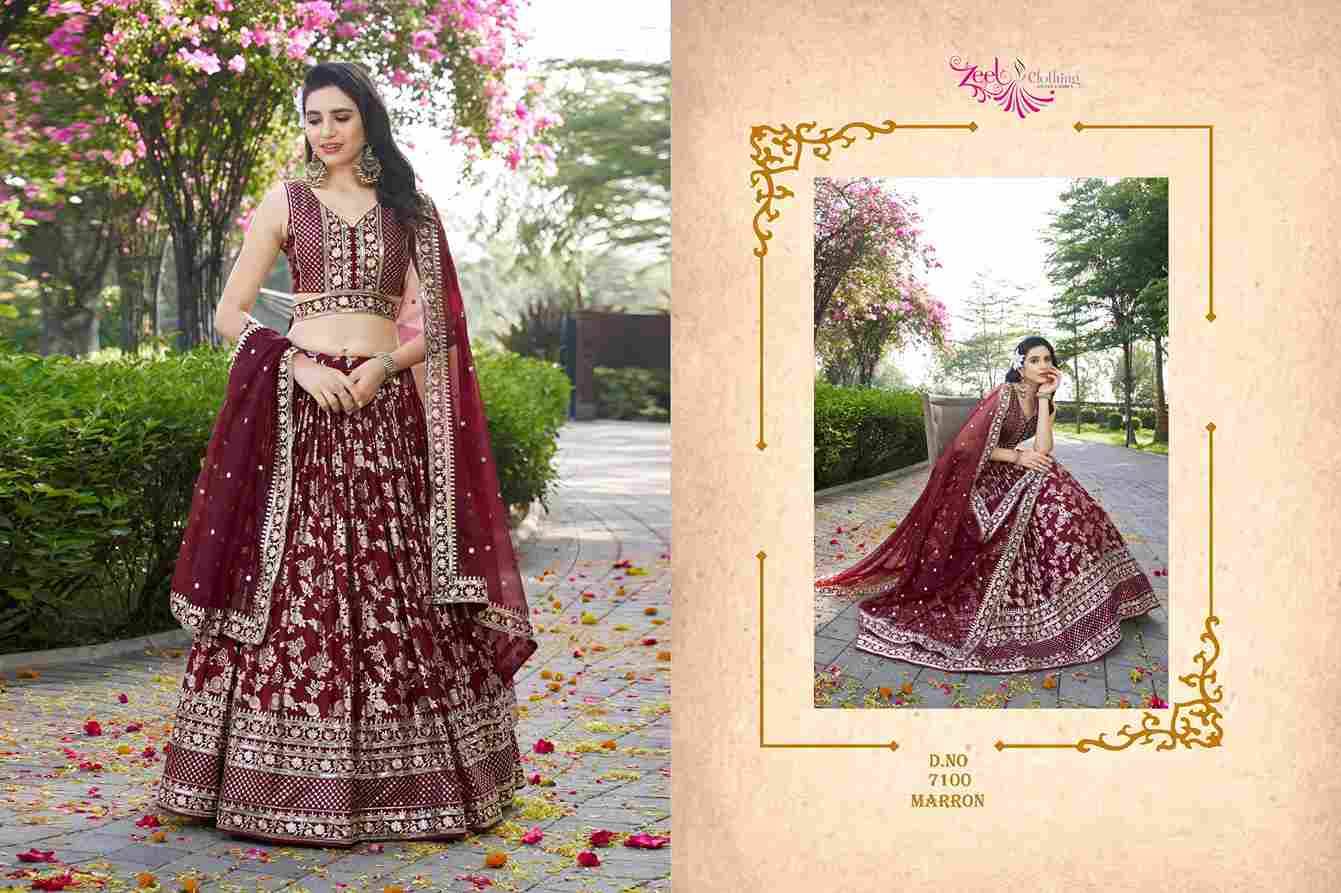 Amrapali By Zeel Clothing 7100-A To 7100-L Series Designer Beautiful Collection Occasional Wear & Party Wear Dola Silk Jacquard Lehengas At Wholesale Price
