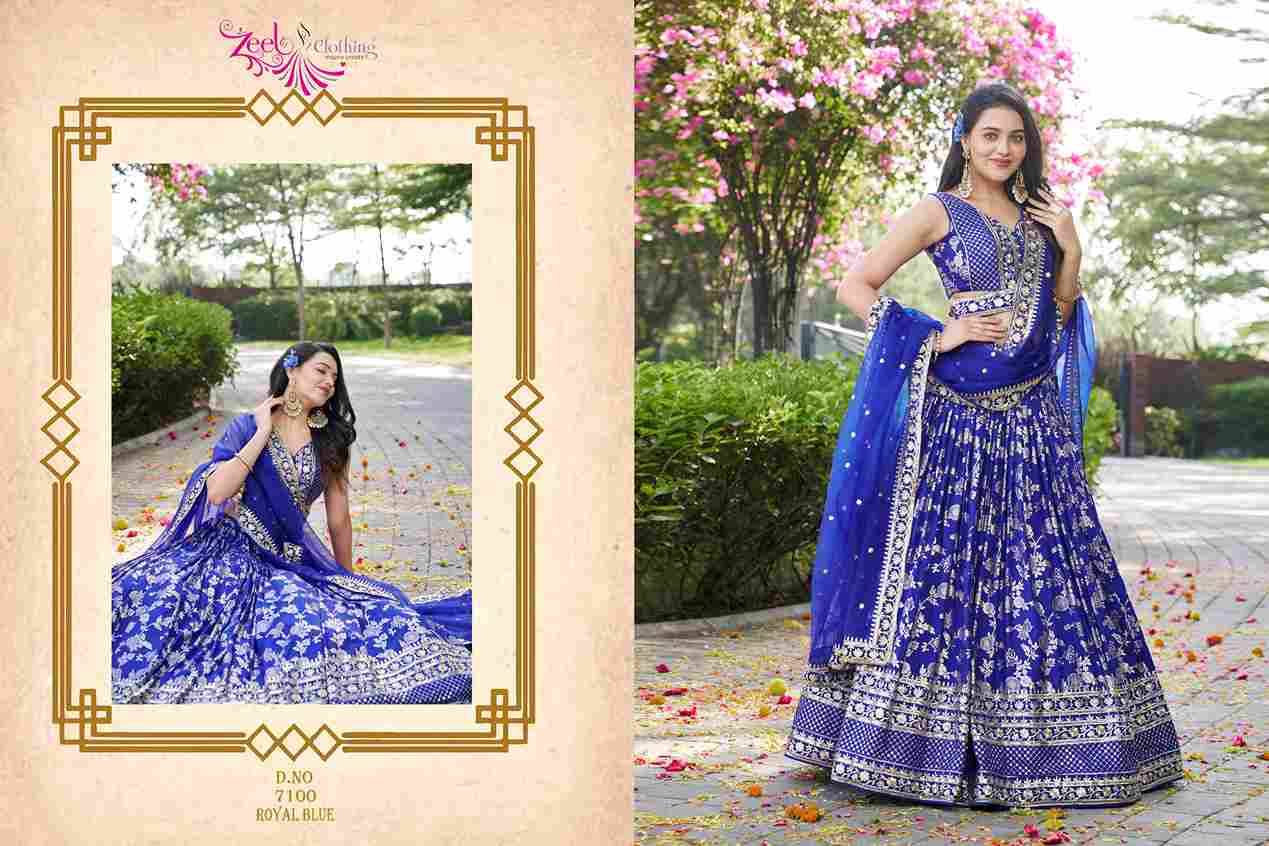 Amrapali By Zeel Clothing 7100-A To 7100-L Series Designer Beautiful Collection Occasional Wear & Party Wear Dola Silk Jacquard Lehengas At Wholesale Price