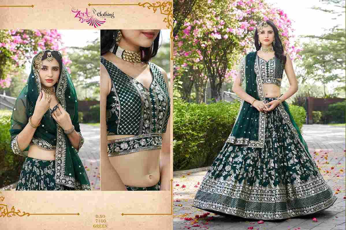 Amrapali By Zeel Clothing 7100-A To 7100-L Series Designer Beautiful Collection Occasional Wear & Party Wear Dola Silk Jacquard Lehengas At Wholesale Price