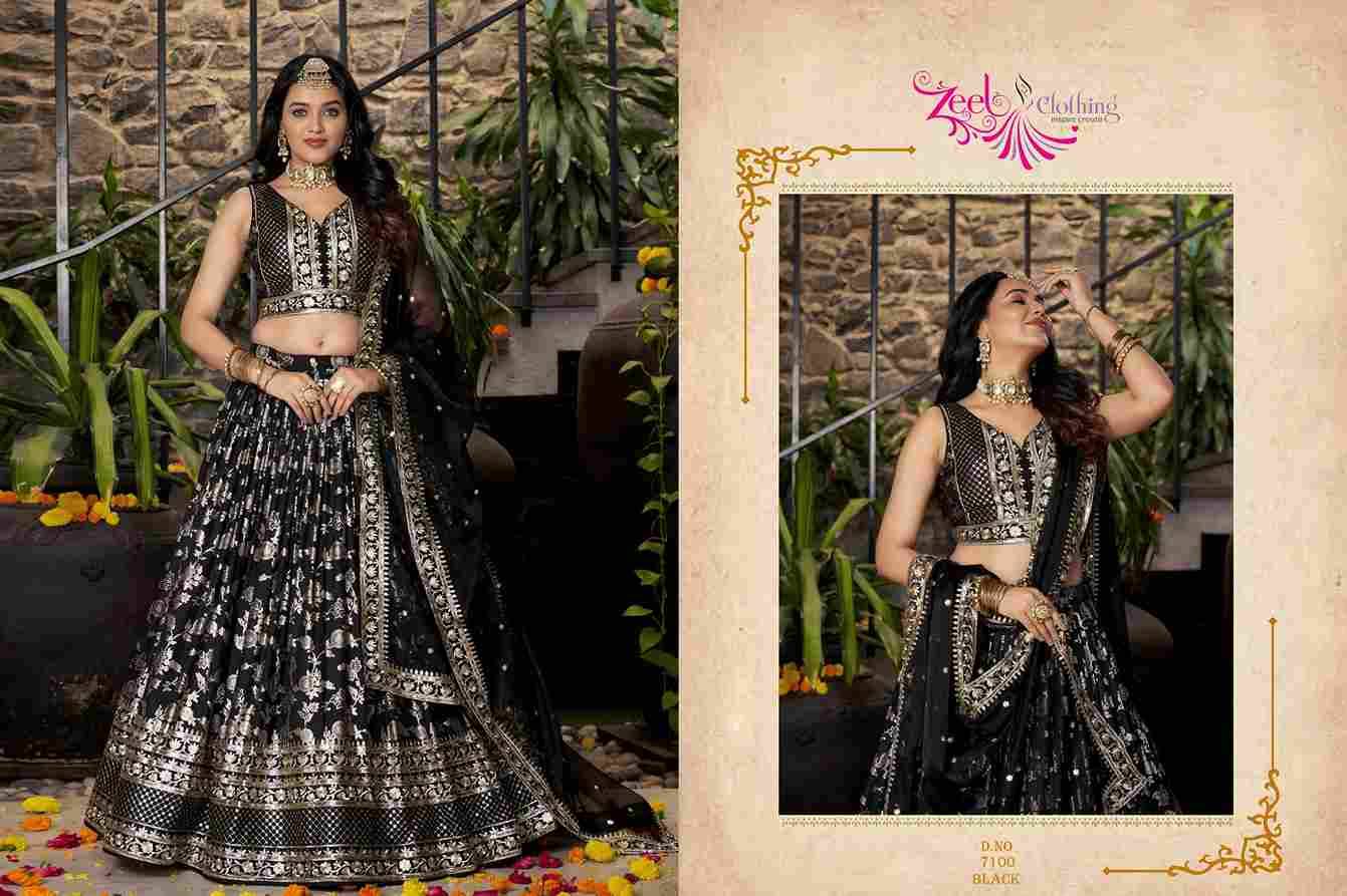 Amrapali By Zeel Clothing 7100-A To 7100-L Series Designer Beautiful Collection Occasional Wear & Party Wear Dola Silk Jacquard Lehengas At Wholesale Price