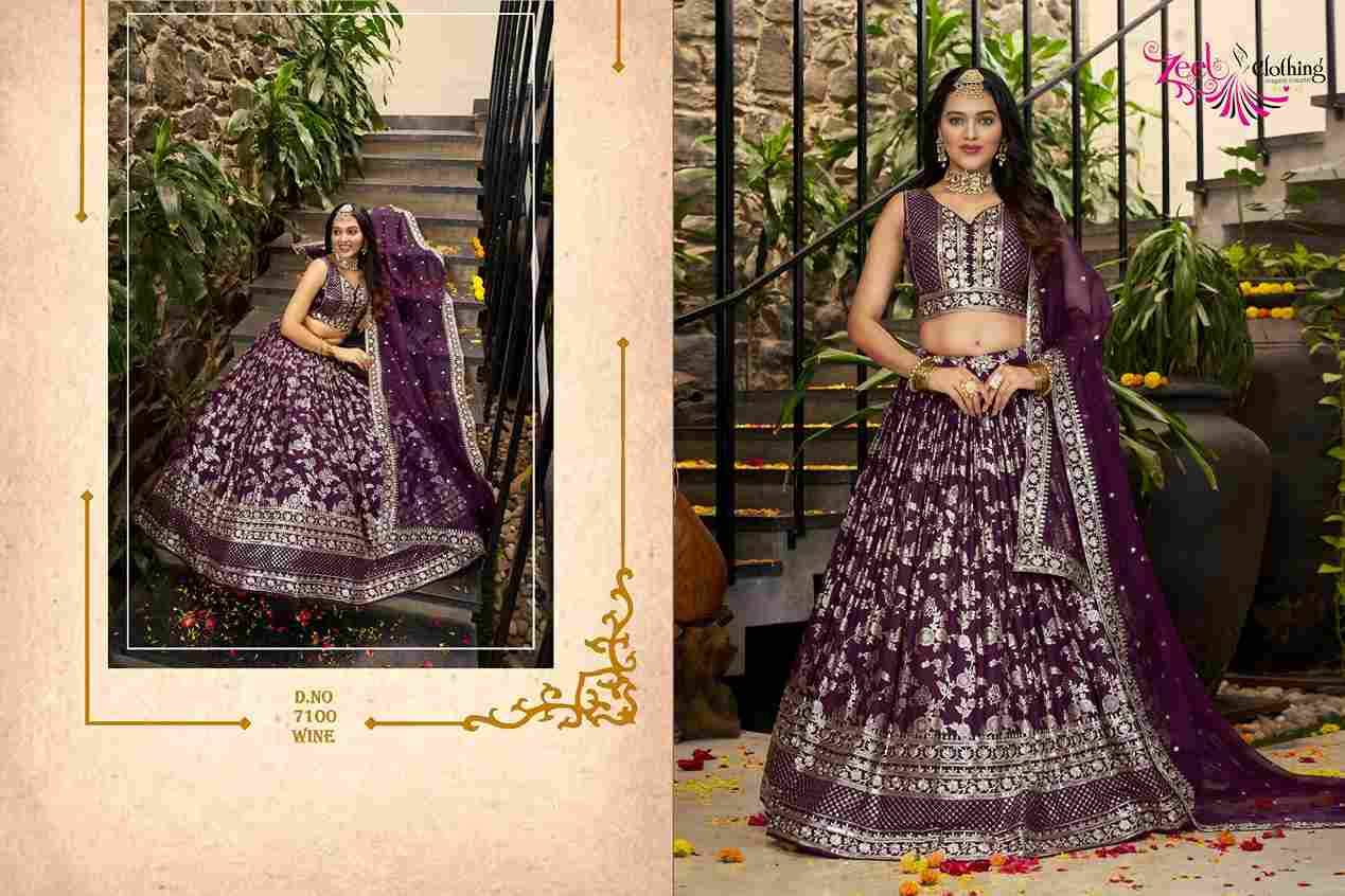 Amrapali By Zeel Clothing 7100-A To 7100-L Series Designer Beautiful Collection Occasional Wear & Party Wear Dola Silk Jacquard Lehengas At Wholesale Price