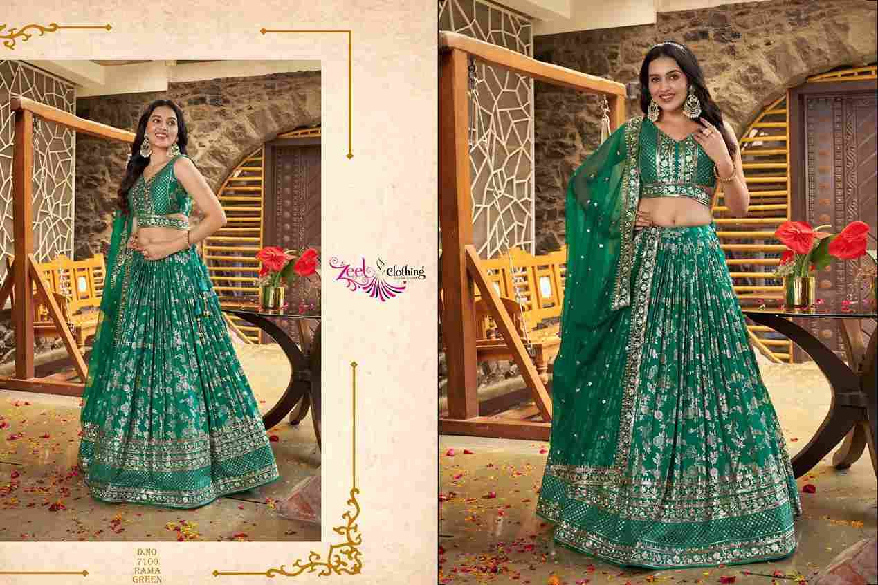 Amrapali By Zeel Clothing 7100-A To 7100-L Series Designer Beautiful Collection Occasional Wear & Party Wear Dola Silk Jacquard Lehengas At Wholesale Price