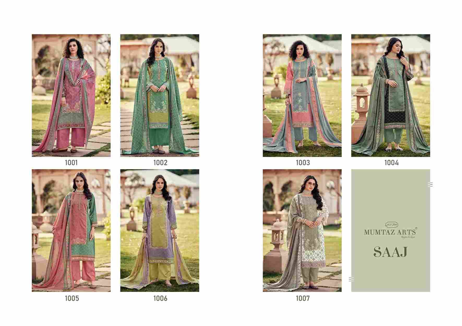 Saaj By Mumtaz Arts 1001 To 1007 Series Beautiful Festive Suits Colorful Stylish Fancy Casual Wear & Ethnic Wear Pure Viscose Cotton Dresses At Wholesale Price