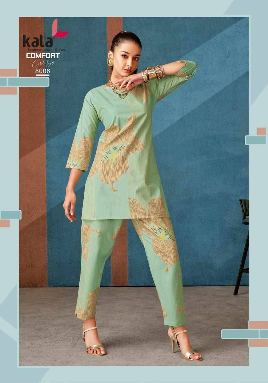 Comfort Vol-3 By Kala 8001 To 8012 Series Designer Stylish Fancy Colorful Beautiful Party Wear & Ethnic Wear Collection Pure Cotton Co-Ords At Wholesale Price