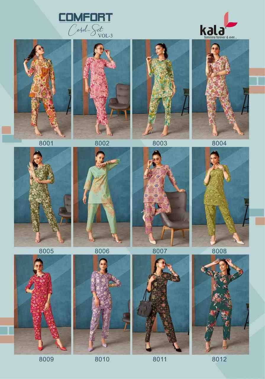 Comfort Vol-3 By Kala 8001 To 8012 Series Designer Stylish Fancy Colorful Beautiful Party Wear & Ethnic Wear Collection Pure Cotton Co-Ords At Wholesale Price