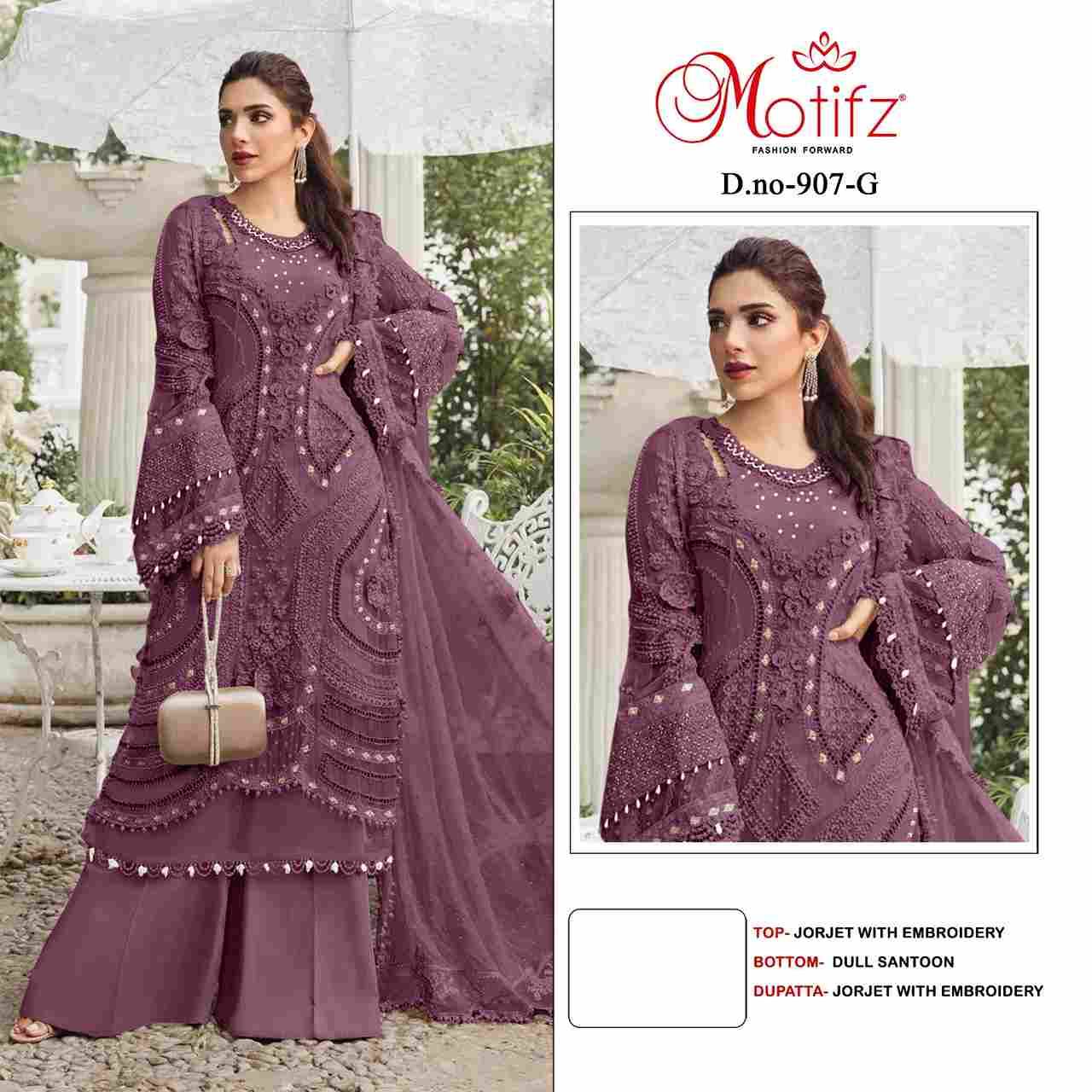 Motifz Hit Design 907 Colours Vol-2 By Motifz 907-D To 907-G Series Beautiful Pakistani Suits Colorful Stylish Fancy Casual Wear & Ethnic Wear Georgette Dresses At Wholesale Price