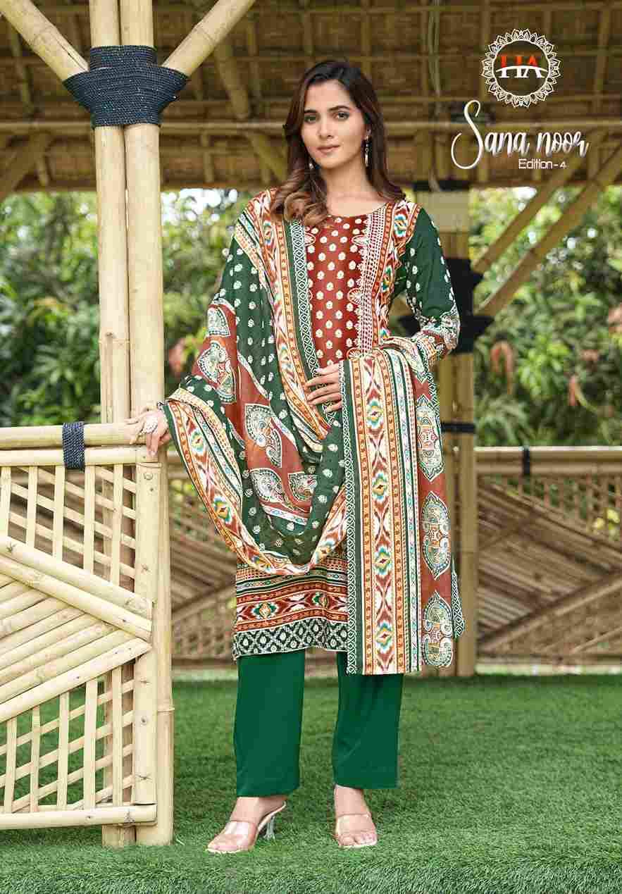 Sana Noor Vol-4 By Harshit Fashion Hub 2501-01-1 To 2501-01-6 Series Beautiful Festive Suits Stylish Fancy Colorful Casual Wear & Ethnic Wear Pure Viscose Rayon Dresses At Wholesale Price
