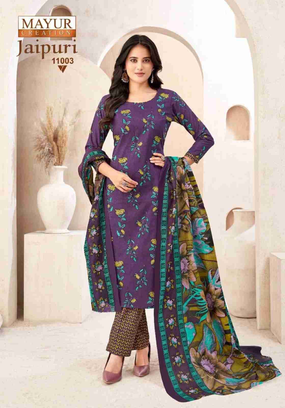 Jaipuri Vol-11 By Mayur Creation 11001 To 11010 Series Beautiful Festive Suits Stylish Fancy Colorful Casual Wear & Ethnic Wear Cotton Print Dresses At Wholesale Price