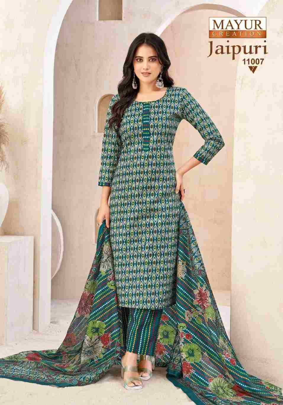 Jaipuri Vol-11 By Mayur Creation 11001 To 11010 Series Beautiful Festive Suits Stylish Fancy Colorful Casual Wear & Ethnic Wear Cotton Print Dresses At Wholesale Price