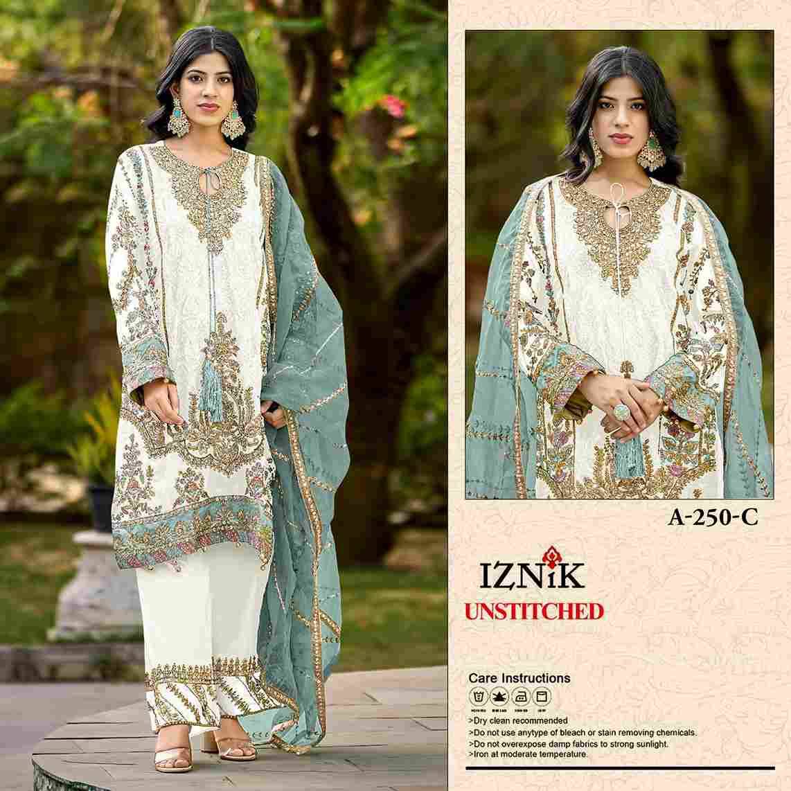 Iznik 250 Colours By Iznik Fab 250-C To 250-F Series Designer Pakistani Suits Beautiful Stylish Fancy Colorful Party Wear & Occasional Wear Cambric With Embroidery Dresses At Wholesale Price