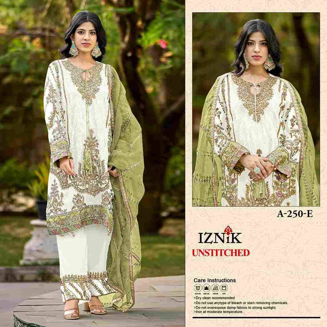 Iznik 250 Colours By Iznik Fab 250-C To 250-F Series Designer Pakistani Suits Beautiful Stylish Fancy Colorful Party Wear & Occasional Wear Cambric With Embroidery Dresses At Wholesale Price