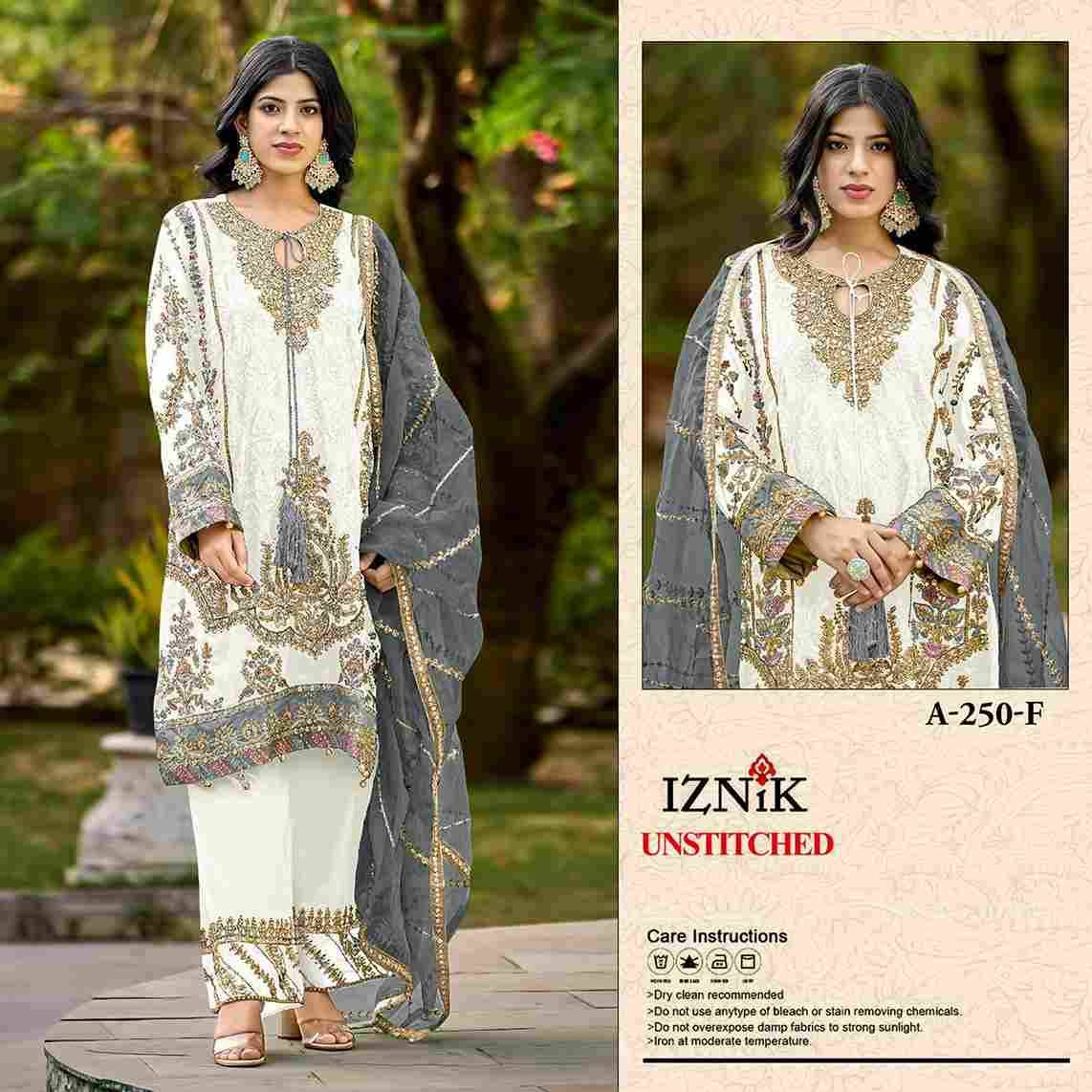 Iznik 250 Colours By Iznik Fab 250-C To 250-F Series Designer Pakistani Suits Beautiful Stylish Fancy Colorful Party Wear & Occasional Wear Cambric With Embroidery Dresses At Wholesale Price