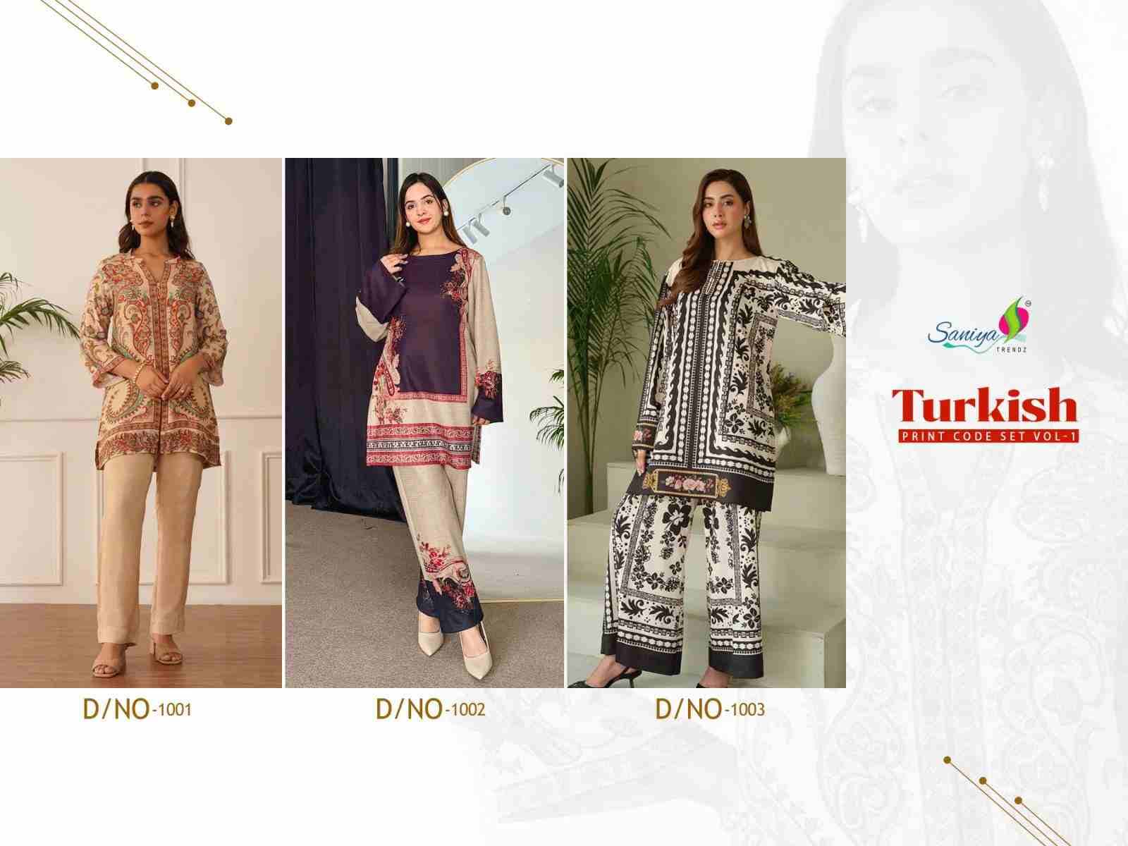 Turkish Vol-1 By Saniya Trendz 1001 To 1003 Series Designer Stylish Fancy Colorful Beautiful Party Wear & Ethnic Wear Collection Modal Satin Co-Ords At Wholesale Price