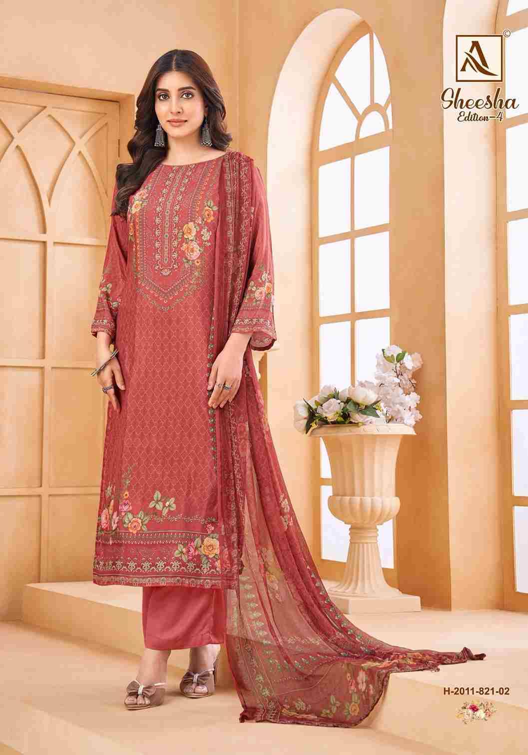 Sheesha Vol-4 By Alok Suit 2011-821-01 To 2011-821-04 Series Beautiful Festive Suits Colorful Stylish Fancy Casual Wear & Ethnic Wear Pure Viscose Muslin Dresses At Wholesale Price