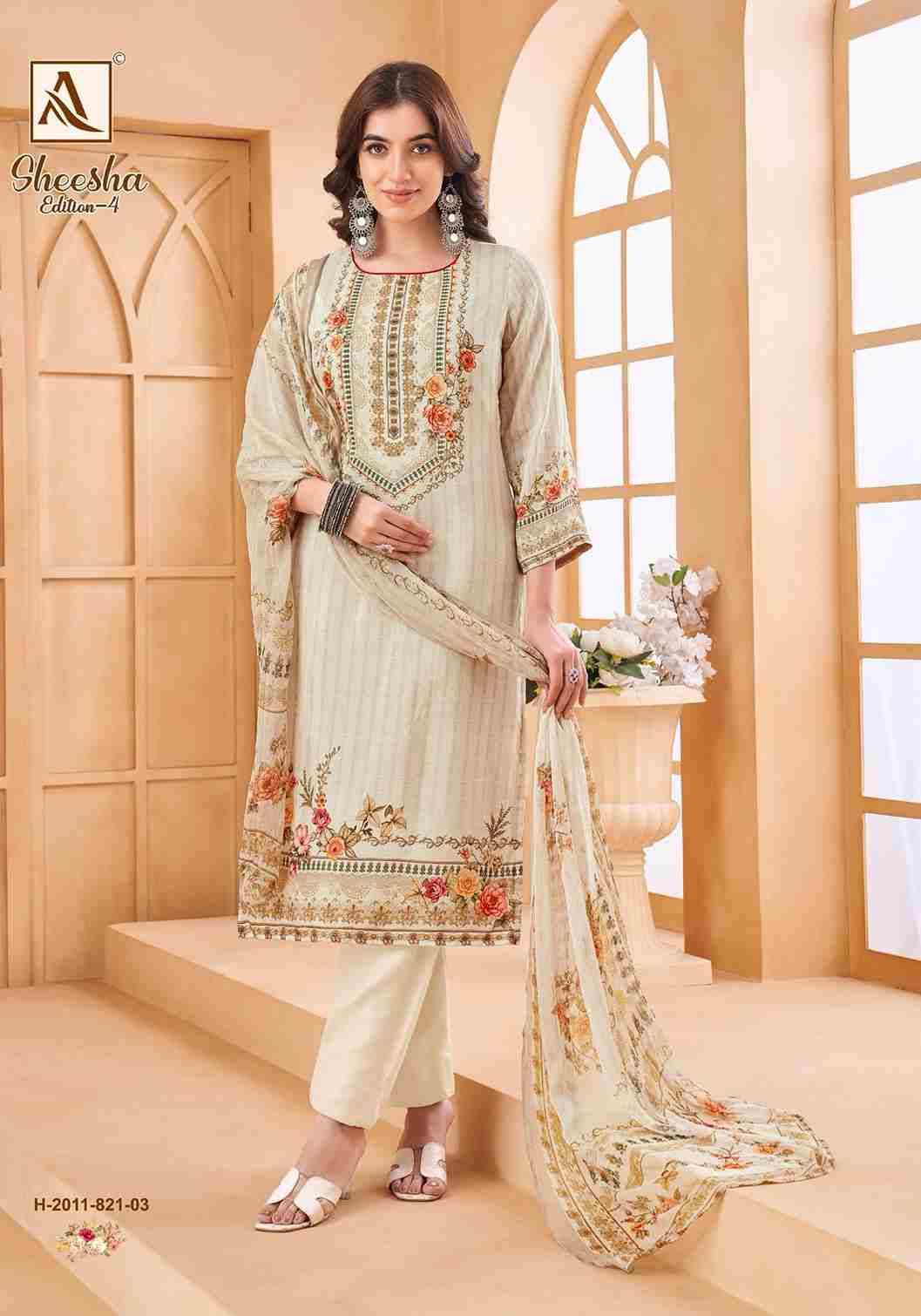 Sheesha Vol-4 By Alok Suit 2011-821-01 To 2011-821-04 Series Beautiful Festive Suits Colorful Stylish Fancy Casual Wear & Ethnic Wear Pure Viscose Muslin Dresses At Wholesale Price