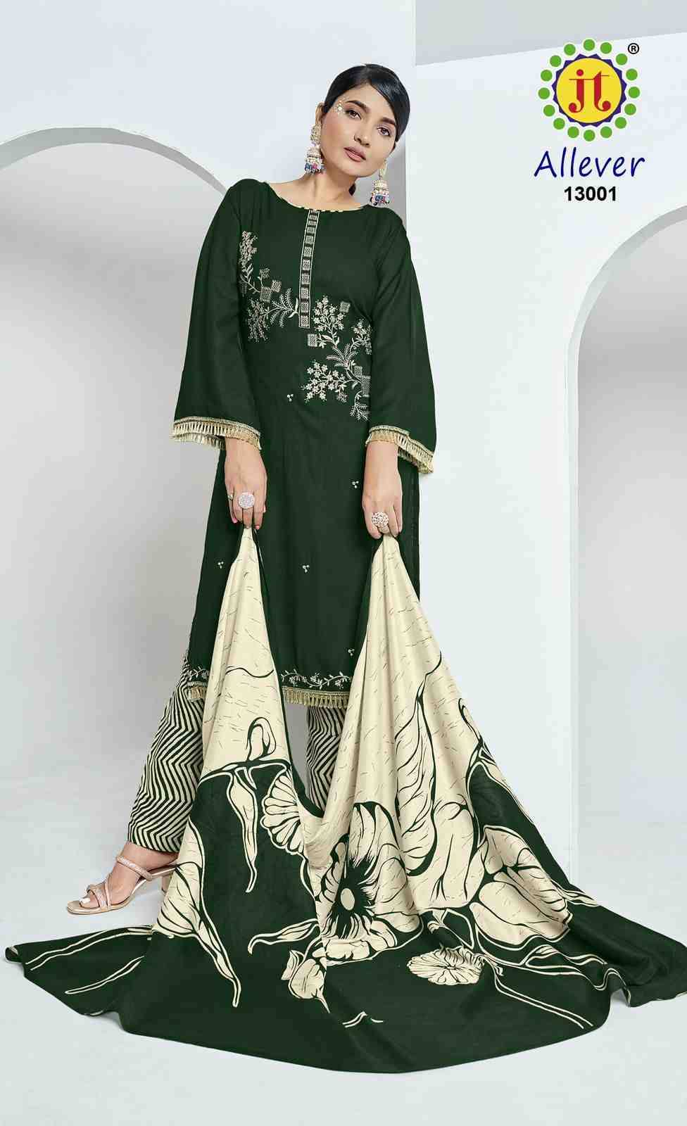 Allever Vol-13 By JT 13001 To 13005 Series Beautiful Festive Suits Colorful Stylish Fancy Casual Wear & Ethnic Wear Rayon Dresses At Wholesale Price