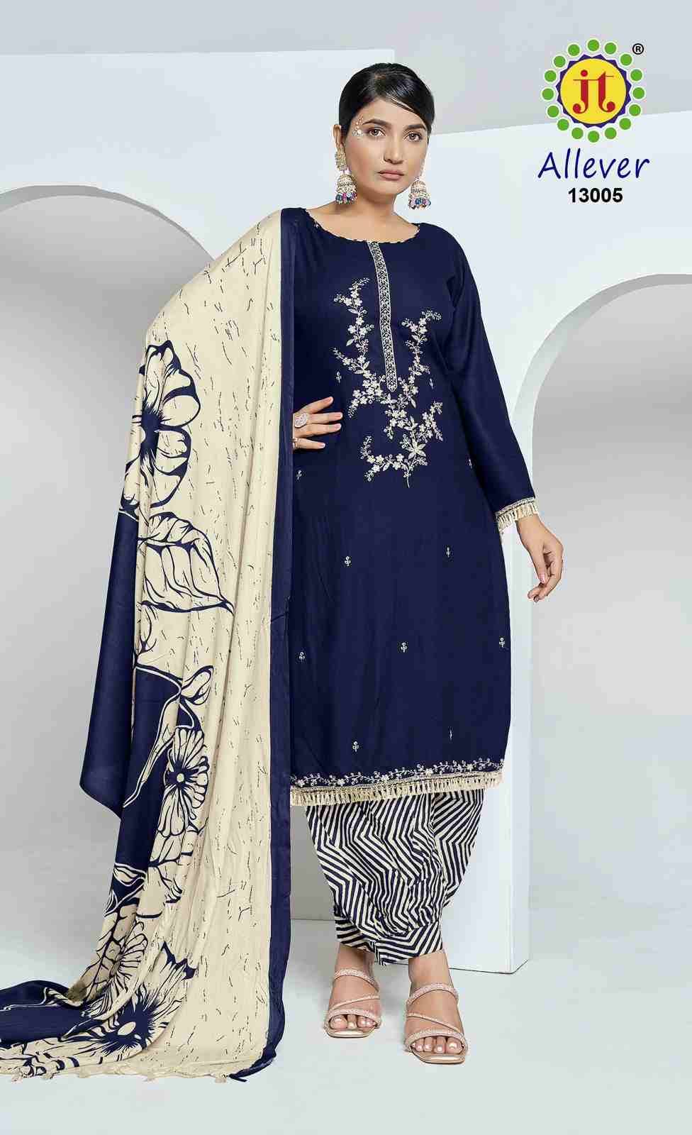 Allever Vol-13 By JT 13001 To 13005 Series Beautiful Festive Suits Colorful Stylish Fancy Casual Wear & Ethnic Wear Rayon Dresses At Wholesale Price