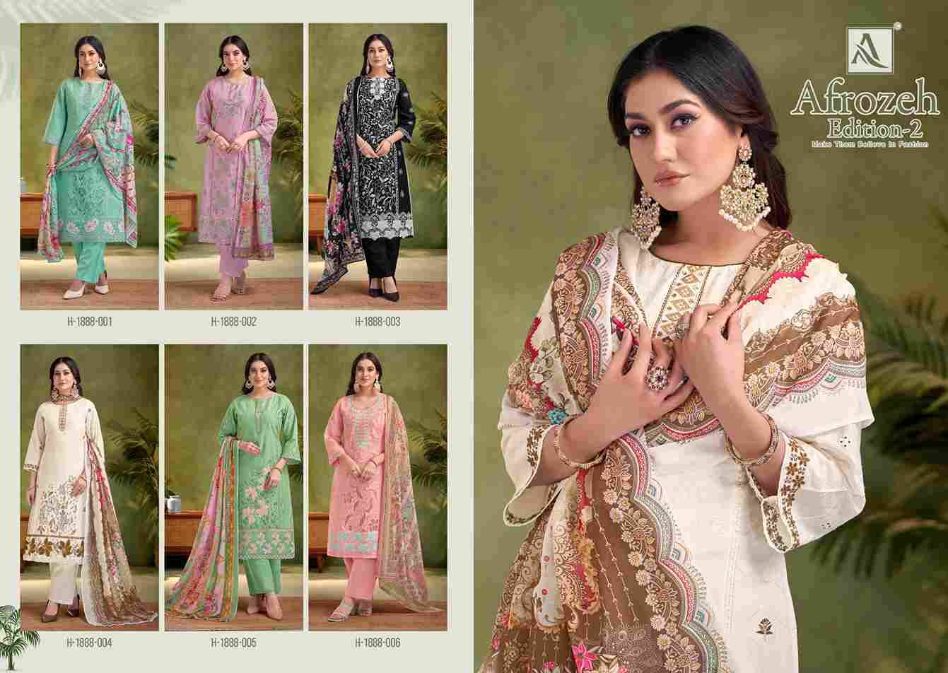 Afrozeh Vol-2 By Alok Suit 1888-001 To 1888-006 Series Beautiful Festive Suits Stylish Fancy Colorful Casual Wear & Ethnic Wear Pure Cambric Lawn Cotton Embroidered Dresses At Wholesale Price