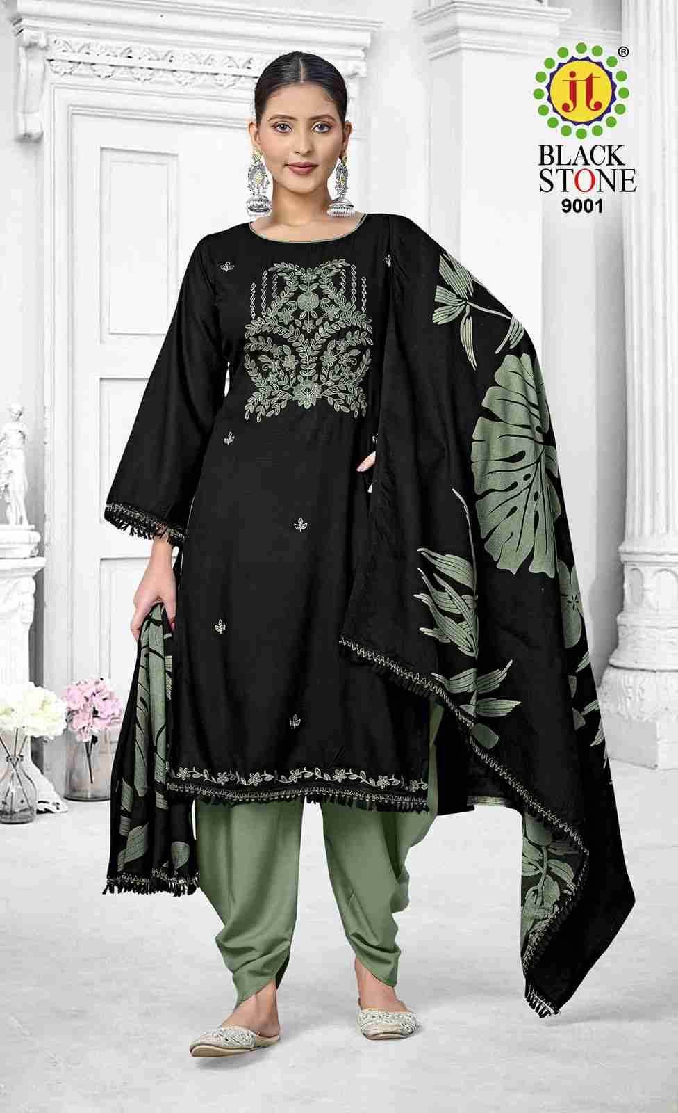 Black Stone Vol-9 By JT 9001 To 9005 Series Beautiful Festive Suits Colorful Stylish Fancy Casual Wear & Ethnic Wear Rayon Dresses At Wholesale Price
