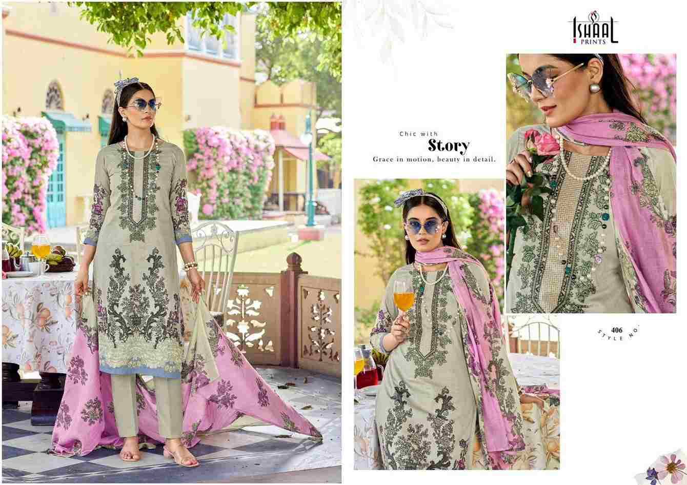 Maira Vol-4 By Ishaal Prints 401 To 408 Series Beautiful Suits Colorful Stylish Fancy Casual Wear & Ethnic Wear Pure Lawn Printed Dresses At Wholesale Price