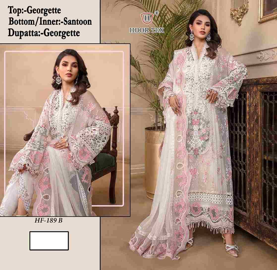 Hoor Tex Hit Design HF-189 Colours By Hoor Tex HF-189-A To HF-189-I Series Designer Festive Pakistani Suits Collection Beautiful Stylish Fancy Colorful Party Wear & Occasional Wear Heavy Georgette Embroidered Dresses At Wholesale Price