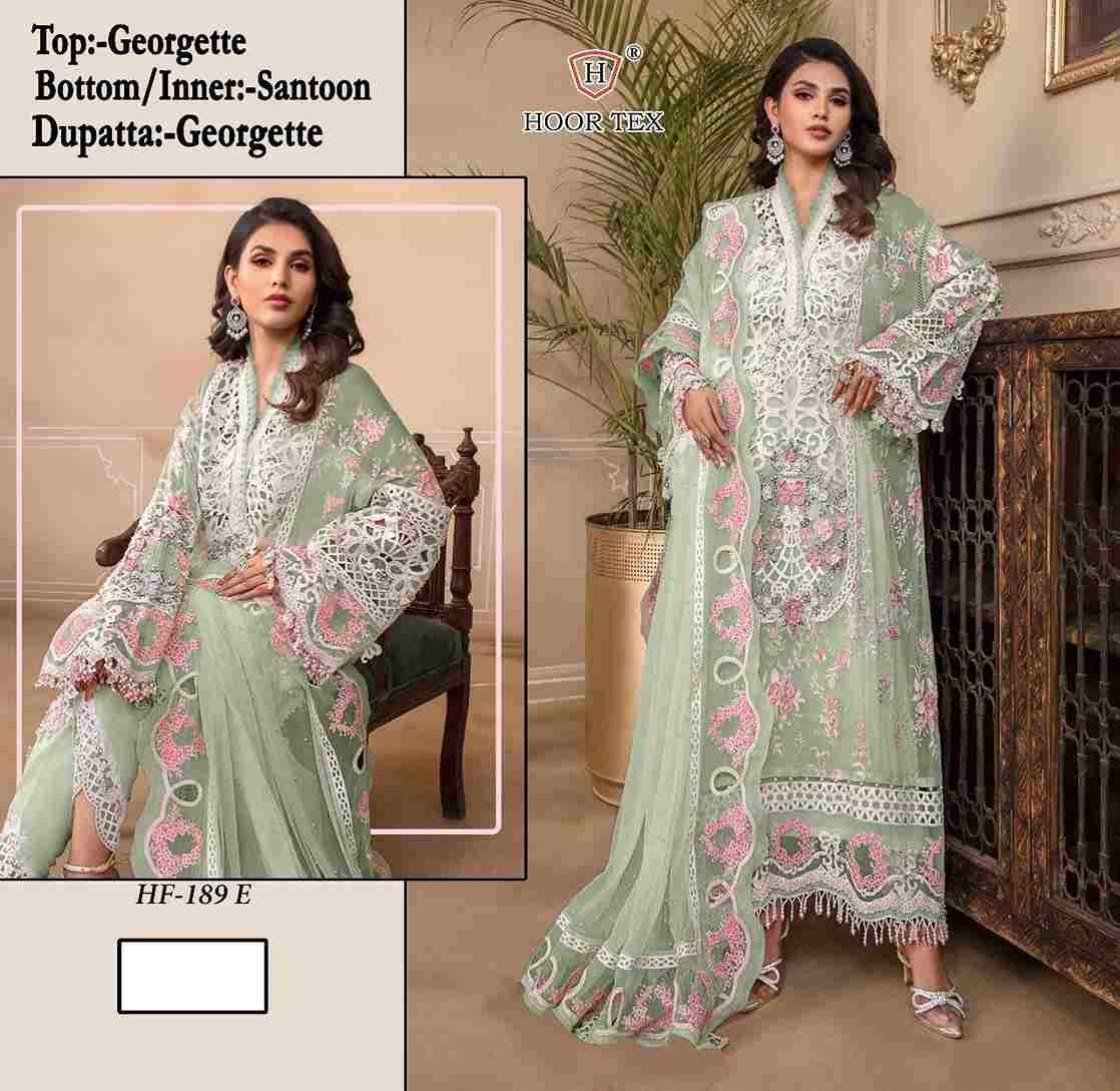 Hoor Tex Hit Design HF-189 Colours By Hoor Tex HF-189-A To HF-189-I Series Designer Festive Pakistani Suits Collection Beautiful Stylish Fancy Colorful Party Wear & Occasional Wear Heavy Georgette Embroidered Dresses At Wholesale Price