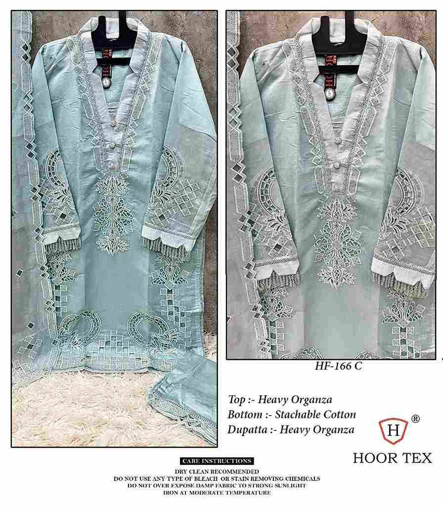 Hoor Tex Hit Design HF-166 Colours By Hoor Tex HF-166-A To HF-166-D Series Designer Festive Pakistani Suits Collection Beautiful Stylish Fancy Colorful Party Wear & Occasional Wear Heavy Organza Embroidered Dresses At Wholesale Price