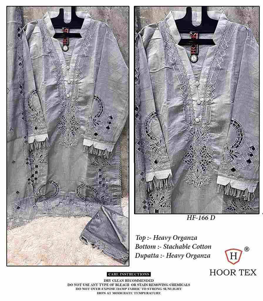 Hoor Tex Hit Design HF-166 Colours By Hoor Tex HF-166-A To HF-166-D Series Designer Festive Pakistani Suits Collection Beautiful Stylish Fancy Colorful Party Wear & Occasional Wear Heavy Organza Embroidered Dresses At Wholesale Price