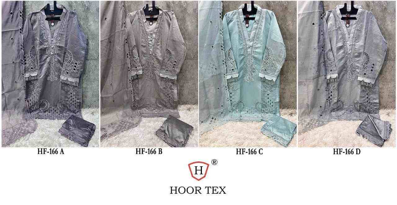 Hoor Tex Hit Design HF-166 Colours By Hoor Tex HF-166-A To HF-166-D Series Designer Festive Pakistani Suits Collection Beautiful Stylish Fancy Colorful Party Wear & Occasional Wear Heavy Organza Embroidered Dresses At Wholesale Price