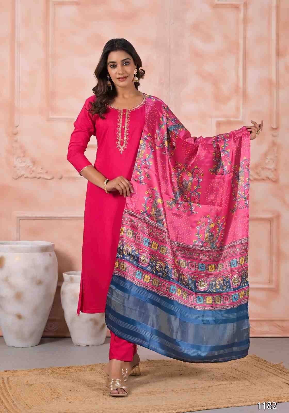 Tanisha Vol-25 By Fashid Wholesale 1182 To 1190 Series Beautiful Suits Colorful Stylish Fancy Casual Wear & Ethnic Wear Chanderi Viscose Embroidered Work Dresses At Wholesale Price