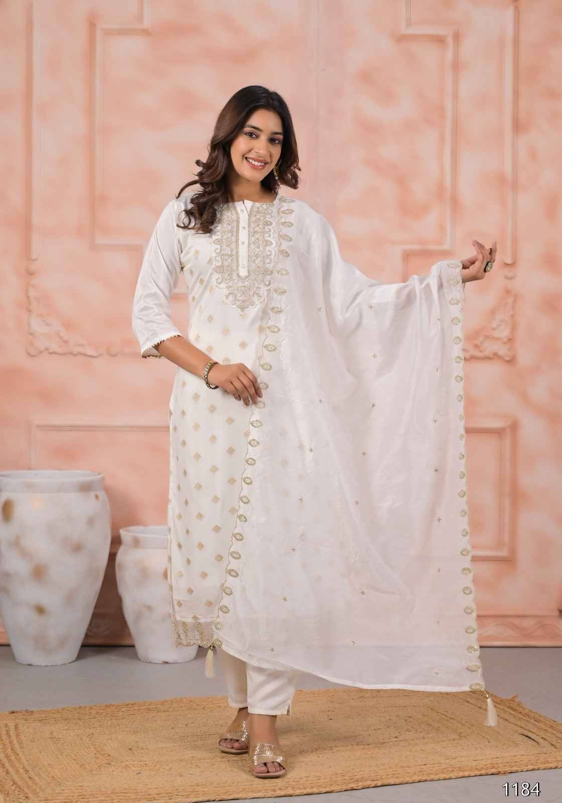 Tanisha Vol-25 By Fashid Wholesale 1182 To 1190 Series Beautiful Suits Colorful Stylish Fancy Casual Wear & Ethnic Wear Chanderi Viscose Embroidered Work Dresses At Wholesale Price