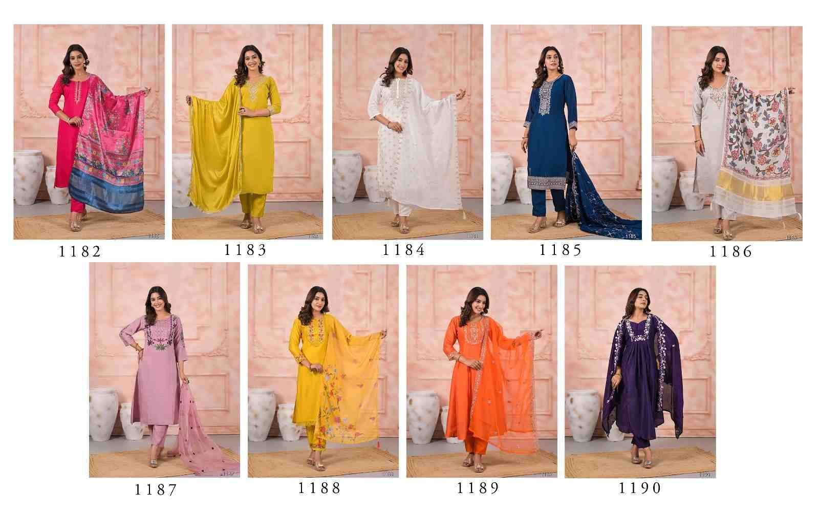 Tanisha Vol-25 By Fashid Wholesale 1182 To 1190 Series Beautiful Suits Colorful Stylish Fancy Casual Wear & Ethnic Wear Chanderi Viscose Embroidered Work Dresses At Wholesale Price