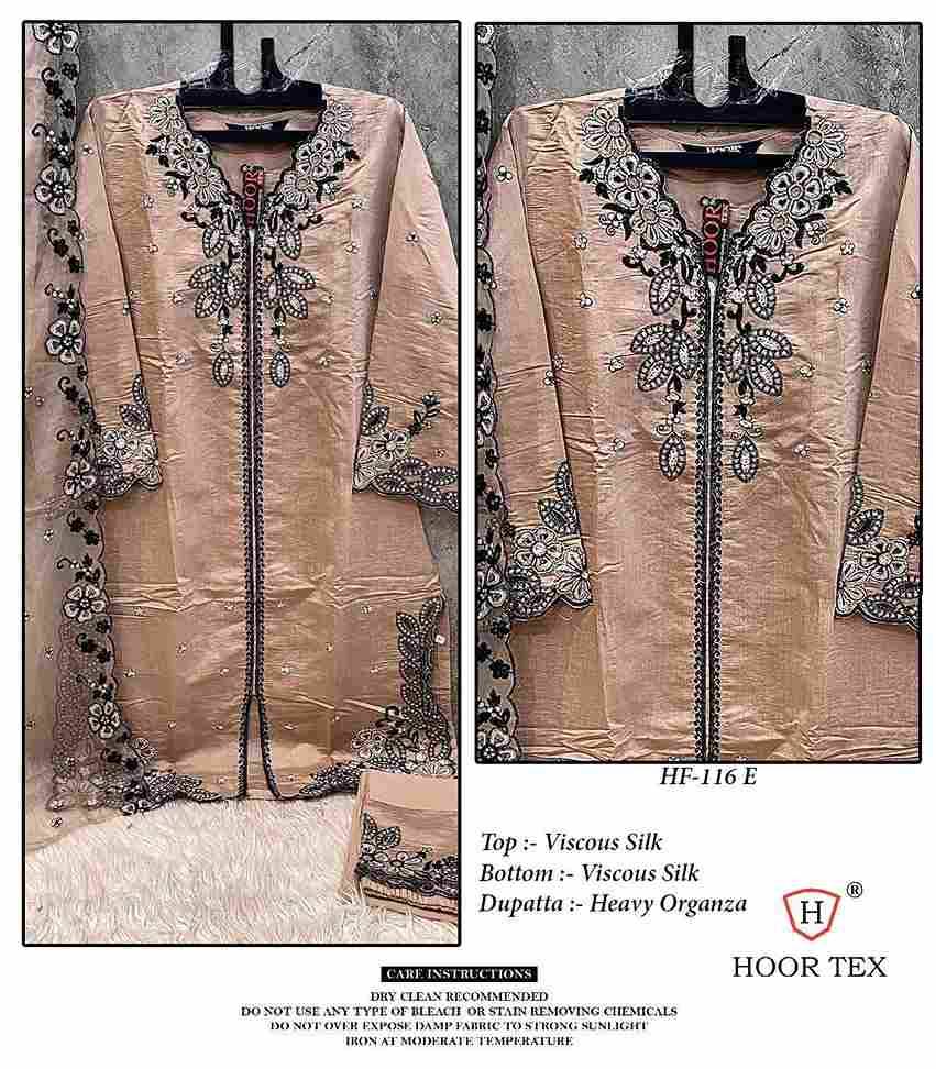 Hoor Tex Hit Design HF-116 Colours Vol-2 By Hoor Tex HF-116-E To HF-116-H Series Beautiful Pakistani Suits Stylish Colorful Fancy Casual Wear & Ethnic Wear Heavy Viscose Silk Embroidered Dresses At Wholesale Price