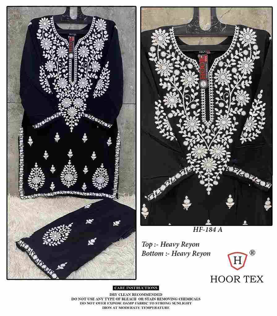 Hoor Tex Hit Design HF-184 Colours By Hoor Tex HF-184-A To HF-184-D Series Designer Festive Pakistani Suits Collection Beautiful Stylish Fancy Colorful Party Wear & Occasional Wear Heavy Rayon Embroidered Dresses At Wholesale Price