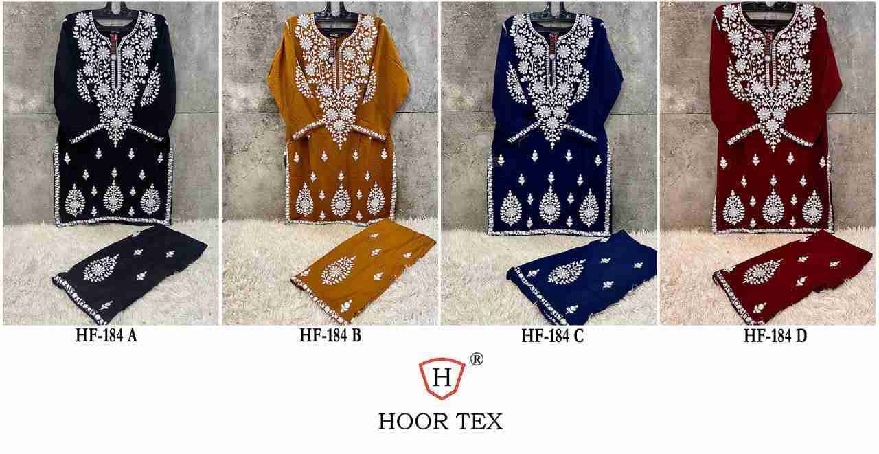 Hoor Tex Hit Design HF-184 Colours By Hoor Tex HF-184-A To HF-184-D Series Designer Festive Pakistani Suits Collection Beautiful Stylish Fancy Colorful Party Wear & Occasional Wear Heavy Rayon Embroidered Dresses At Wholesale Price